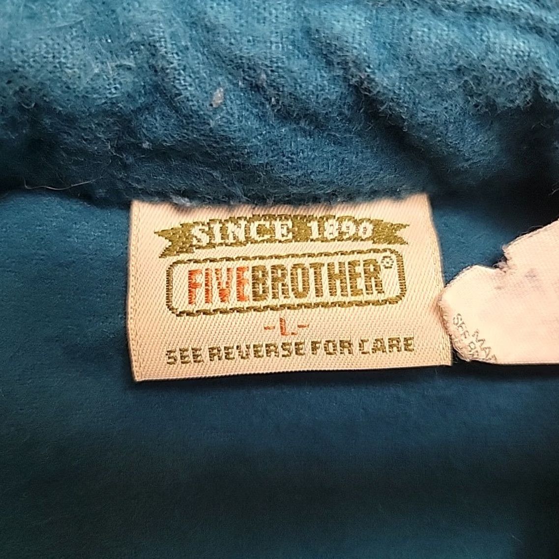 Vintage VINTAGE Five Brothers Chamois Shirt Men L Teal Long Sleeve Flannel Made in USA Size US L / EU 52-54 / 3 - 3 Thumbnail