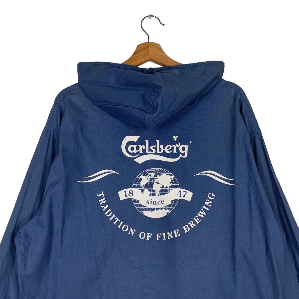 Drink Beer Save Water CARLSBERG Big Logo Hoodie Light Jacket #0547-C25 Size US L / EU 52-54 / 3 - 2 Thumbnail