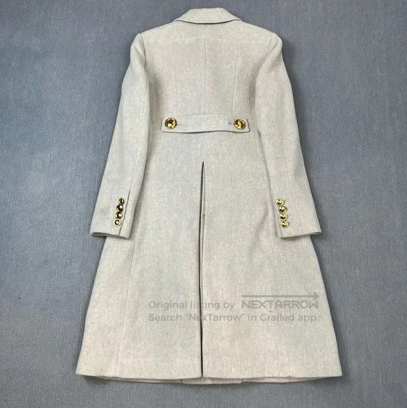 Burberry Burberry Grey Wool Women's Trench Coat. Size L / US 10 / IT 46 - 2 Thumbnail