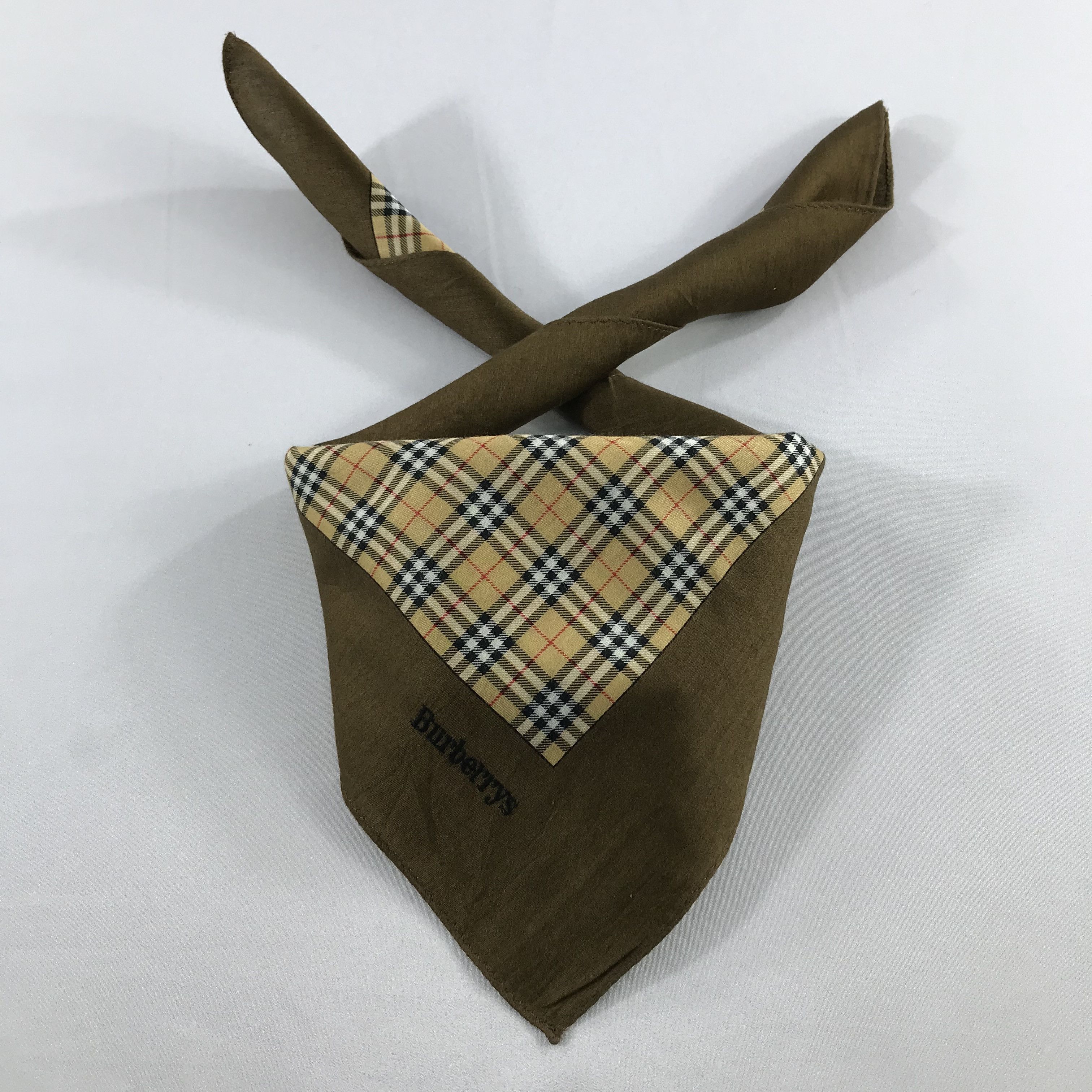 Burberry × Vintage Burberry Bandana / Handkerchief / Neckerchief - S2327 Size ONE SIZE - 4 Thumbnail