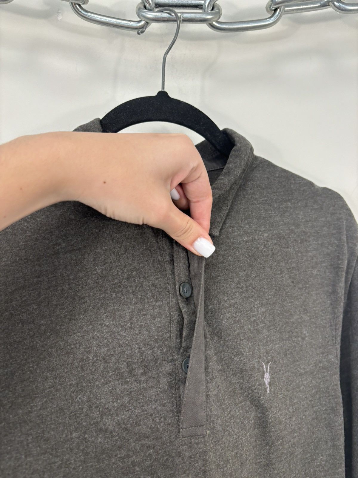 Allsaints AllSaints Men’s Brace Brown Long Sleeve Polo Shirt Size US S / EU 44-46 / 1 - 7 Thumbnail