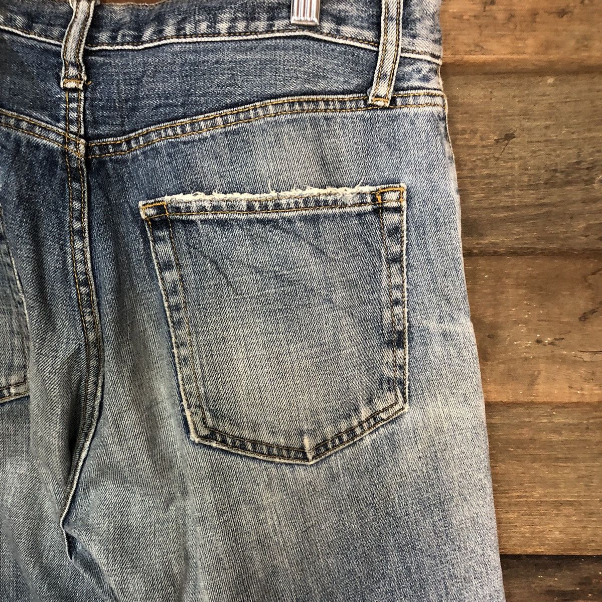 Japanese Brand Ring Denim vintage Blue Distressed ripped Denim Pants #7386 Size US 30 / EU 46 - 15 Thumbnail