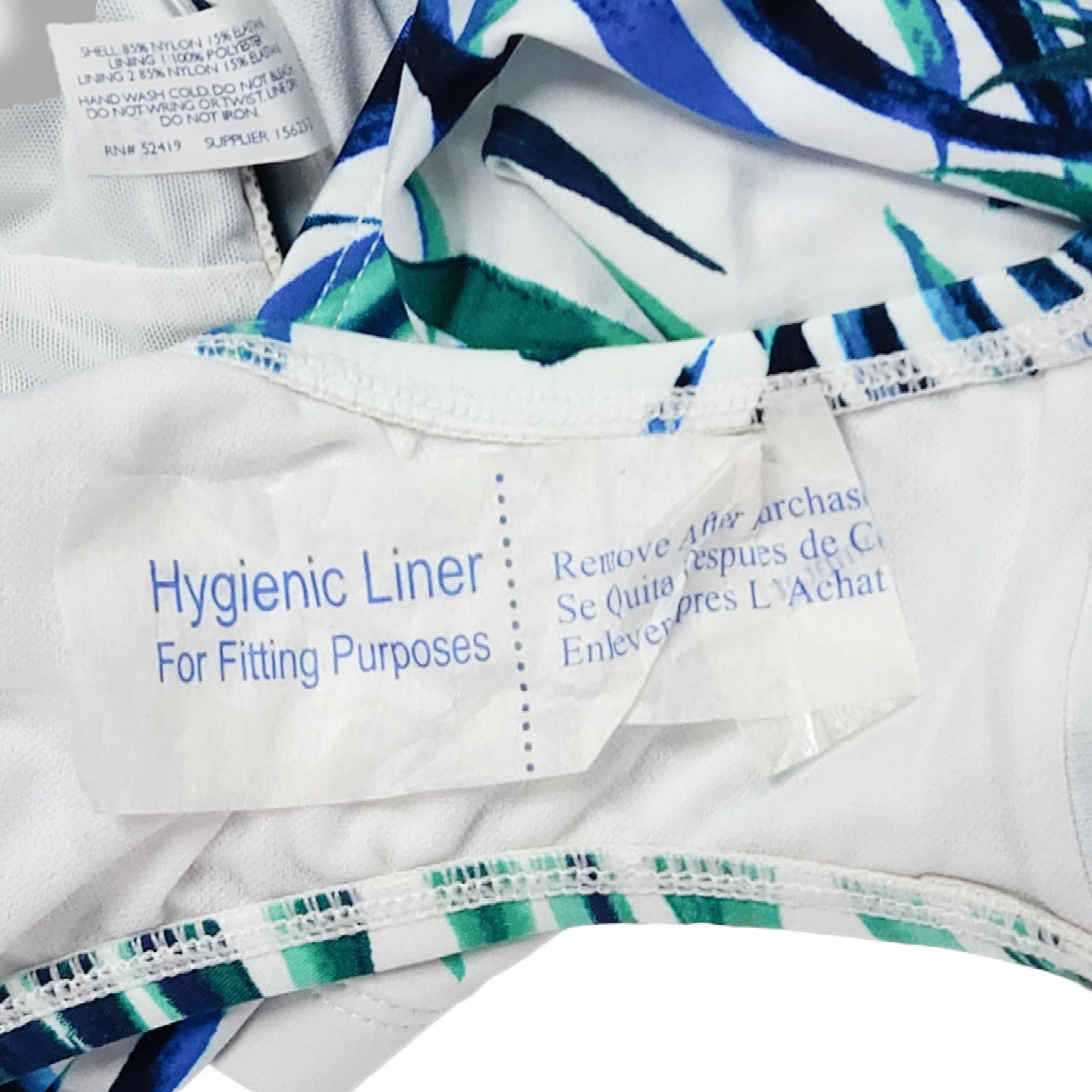 Other NWT Sonnet Shores Swimwear Bikini Size 22W Blue Leaf Size ONE SIZE - 5 Thumbnail
