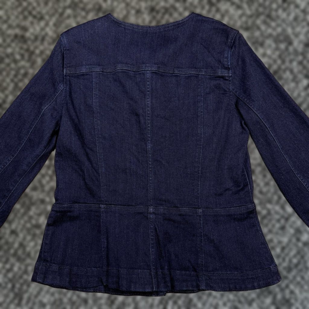 Ann Taylor Ann Taylor Denim Jacket Button Front Blue Medium Women Collarless Regular Short Sleeve Size M / US 6-8 / IT 42-44 - 1 Thumbnail