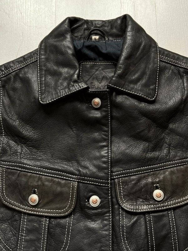 Vintage Falco Leather 90s Biker Vest Airbrush Art Horse by Roland Size S / US 4 / IT 40 - 8 Thumbnail