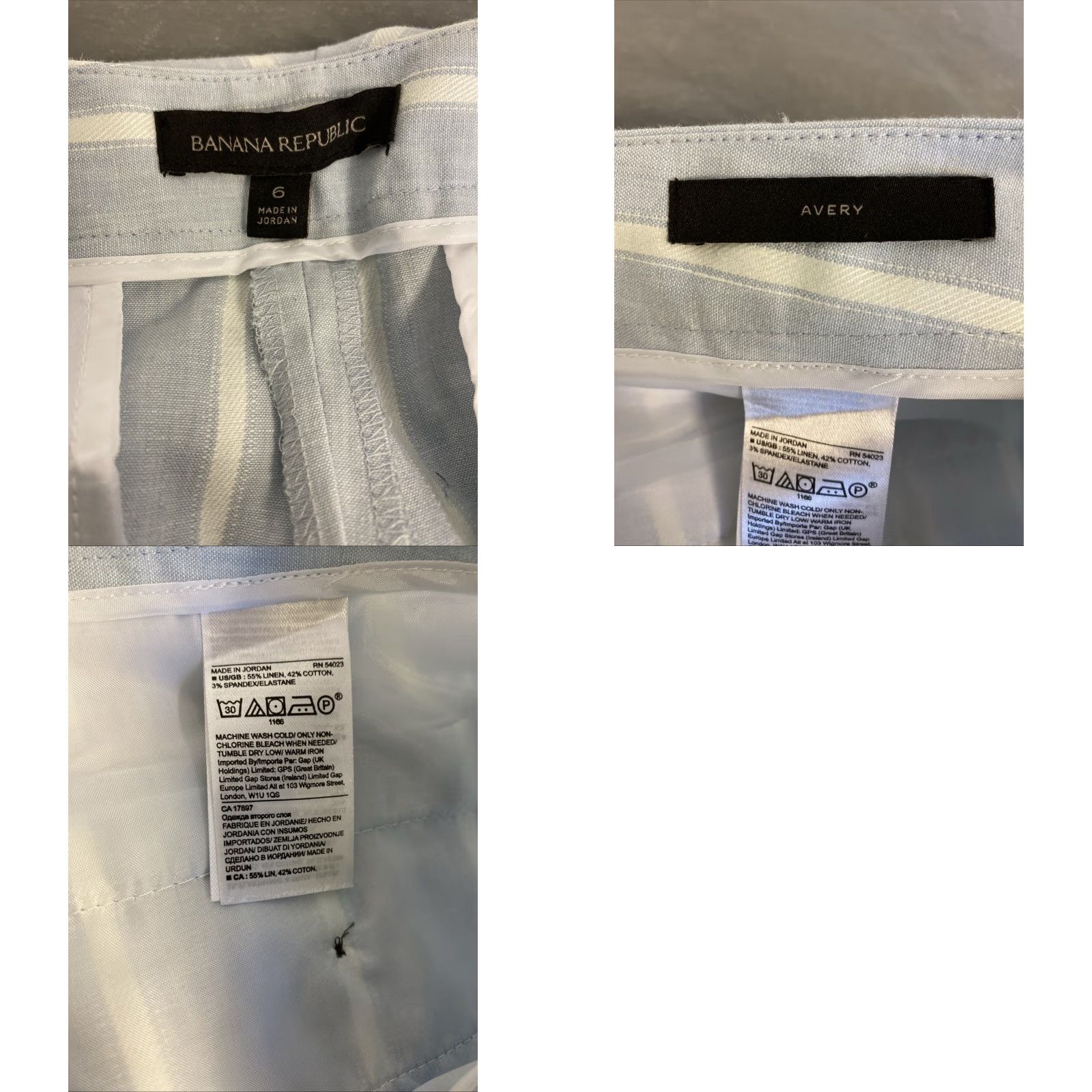 Banana Republic Vintage Banana Republic Linen Blend Pants Women Size 6 Striped Blue White Casual Dress Size 28" / US 6 / IT 42 - 8 Thumbnail
