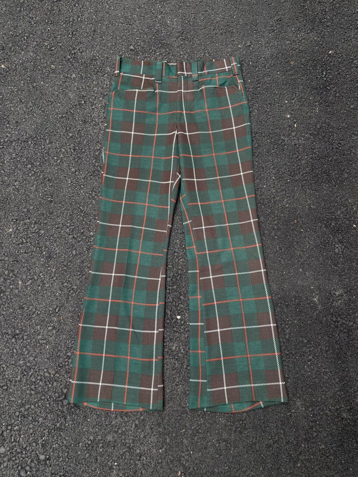 1970s Lee Plaid Flare Pants