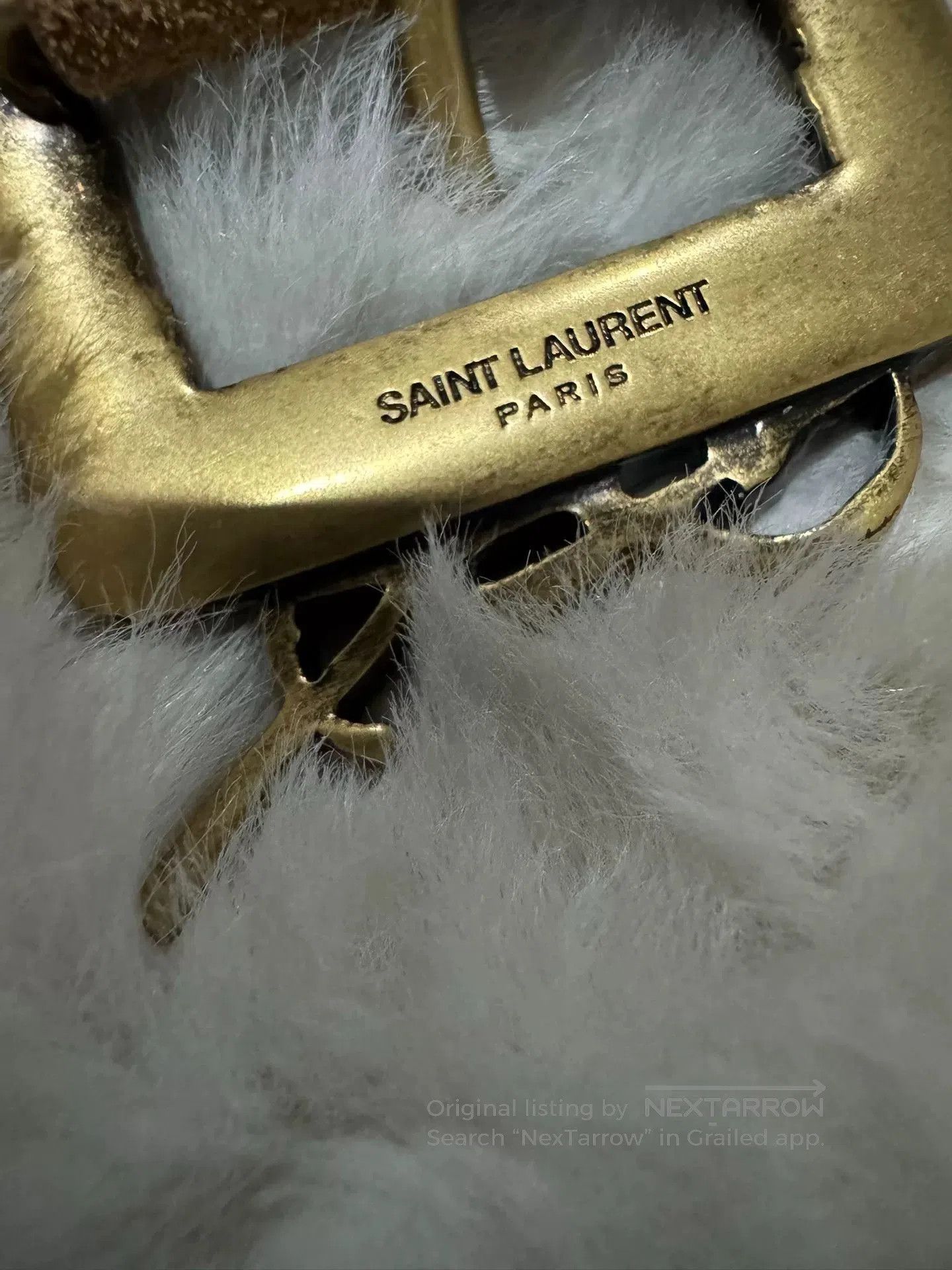 Saint Laurent Paris Saint Laurent Gold Engraved Logo Belt. Size ONE SIZE - 4 Thumbnail