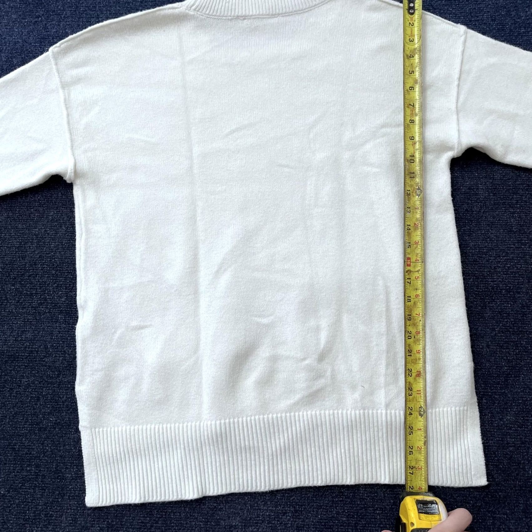 Vintage Philosophy Republic Clothing Sweater Womens 1X White Crew Neck 3/4 Sleeve Ribbed Knit Pullover Size XL / US 12-14 / IT 48-50 - 6 Thumbnail