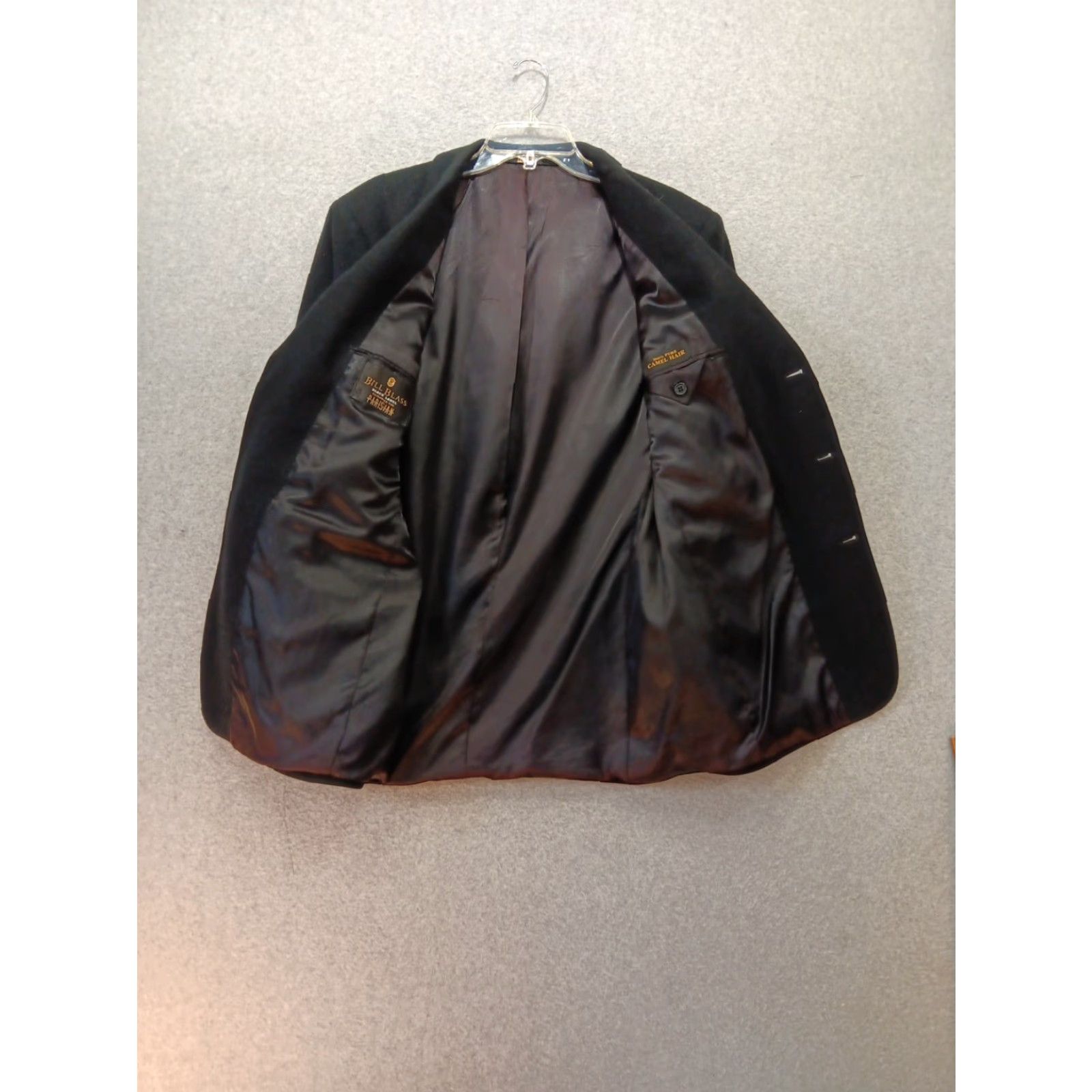 Bill Blass VINTAGE Bill Blass Black Label Blazer Sport Jacket 44R Black 100% Camel Hair USA Size 44R - 6 Thumbnail