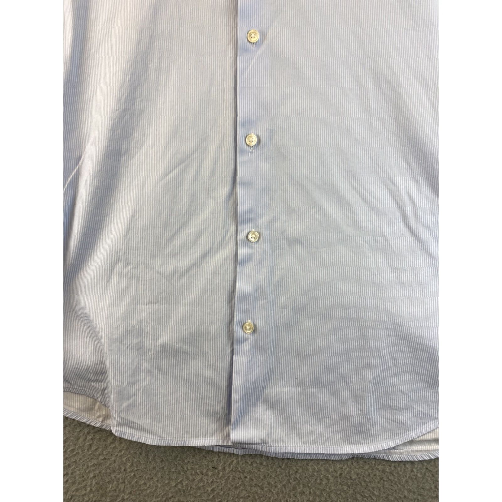 Vintage Boss Men Dress Shirt Size 15 Blue Button-Down Cotton Long Sleeve Office Casual Size 40R - 3 Thumbnail