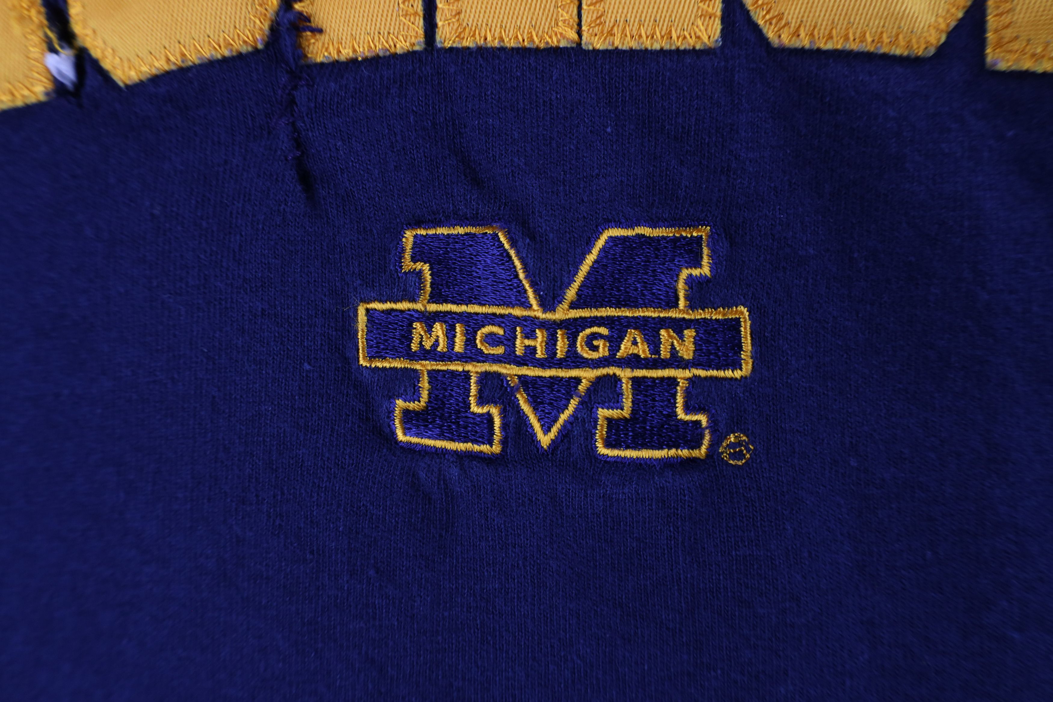 Vintage Vintage 90s Spell Out University of Michigan T-Shirt Blue Size US XXL / EU 58 / 5 - 5 Thumbnail