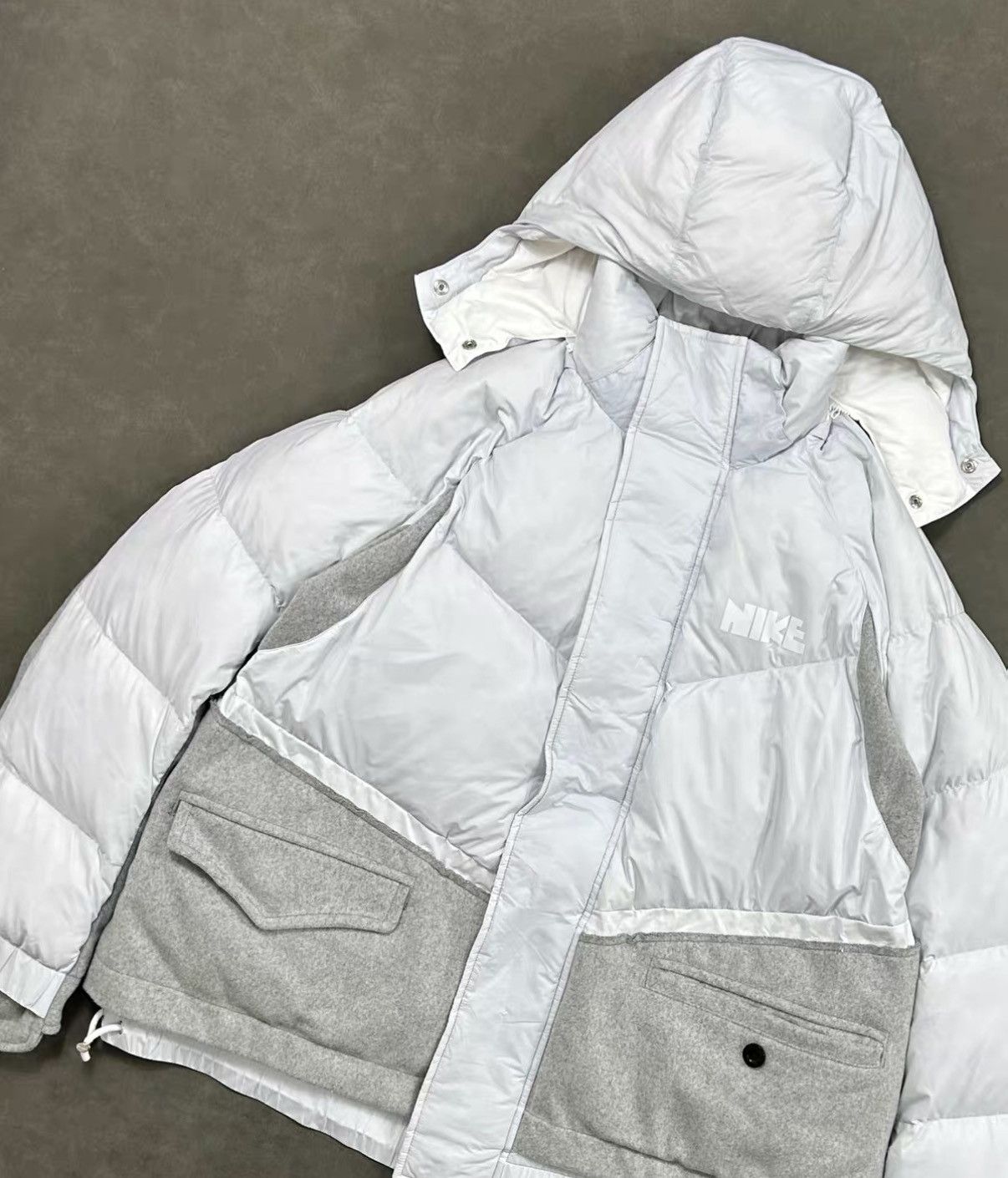 Sacai Sacai x Nike Runway Wool Panel Down Jacket J16 Size US L / EU 52-54 / 3 - 3 Thumbnail