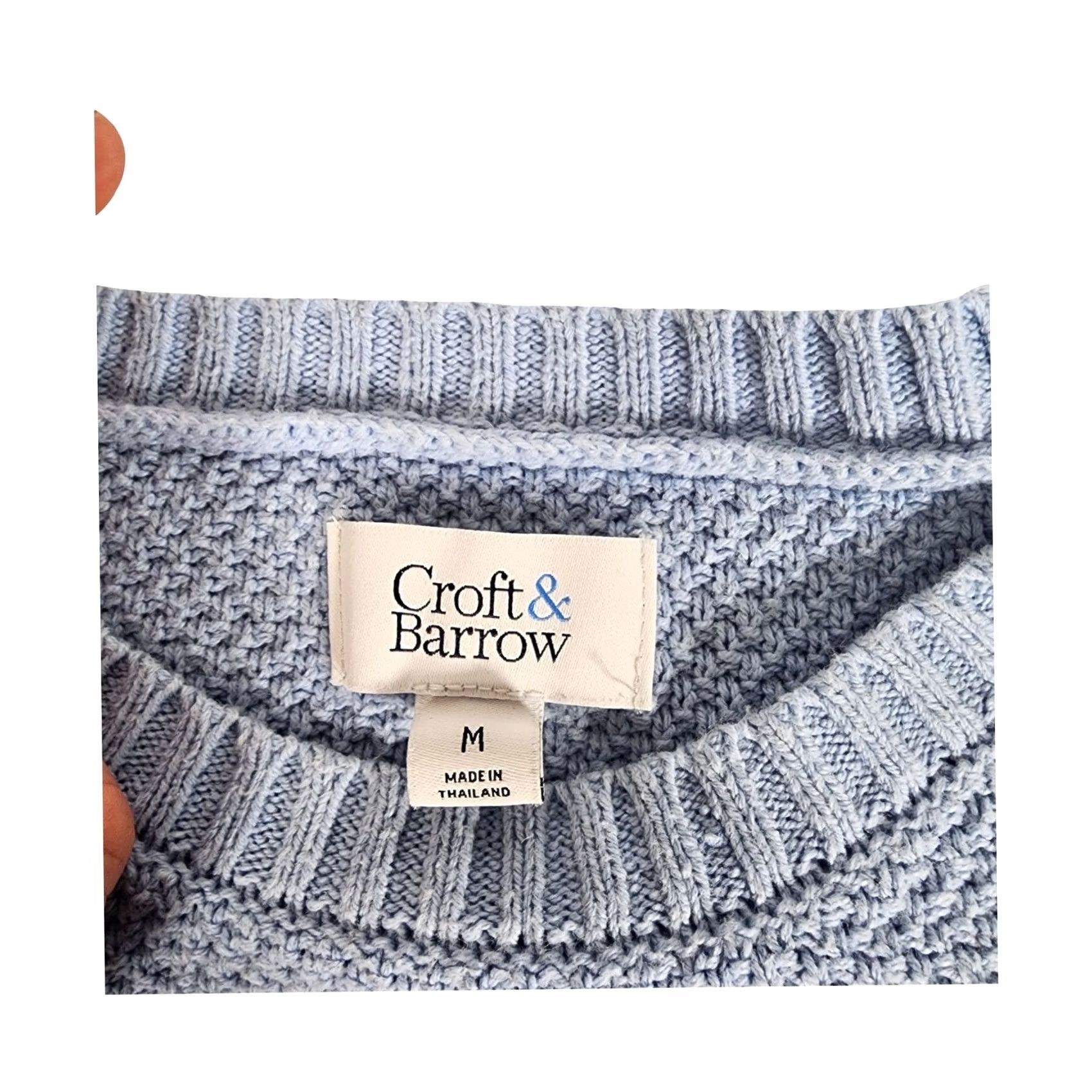 Croft & Barrow Croft & Barrow Mens Light Blue Textured Popcorn Knit Crewneck Sweater Medium Size US M / EU 48-50 / 2 - 2 Thumbnail