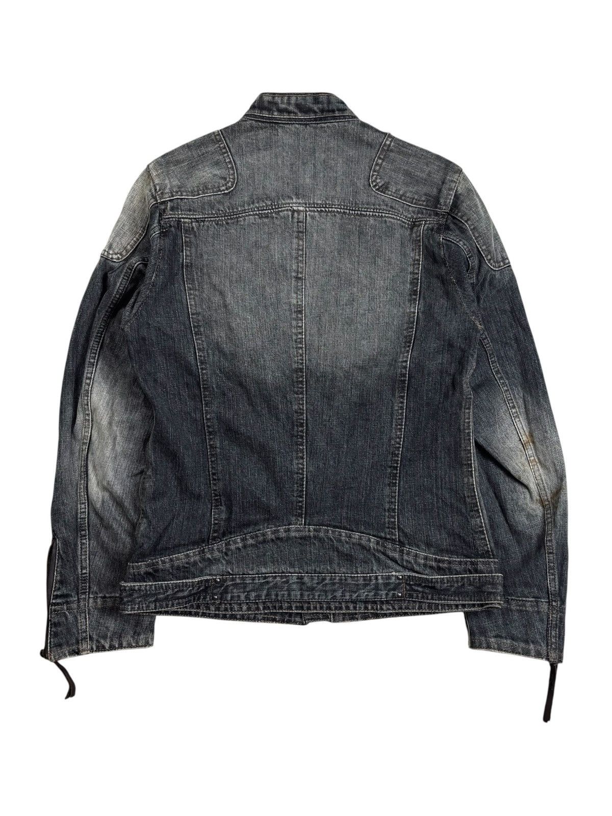 Ekam 2000s Nicole Club Vkei Style Asymetrical Rider Denim Jacket Size US M / EU 48-50 / 2 - 2 Thumbnail
