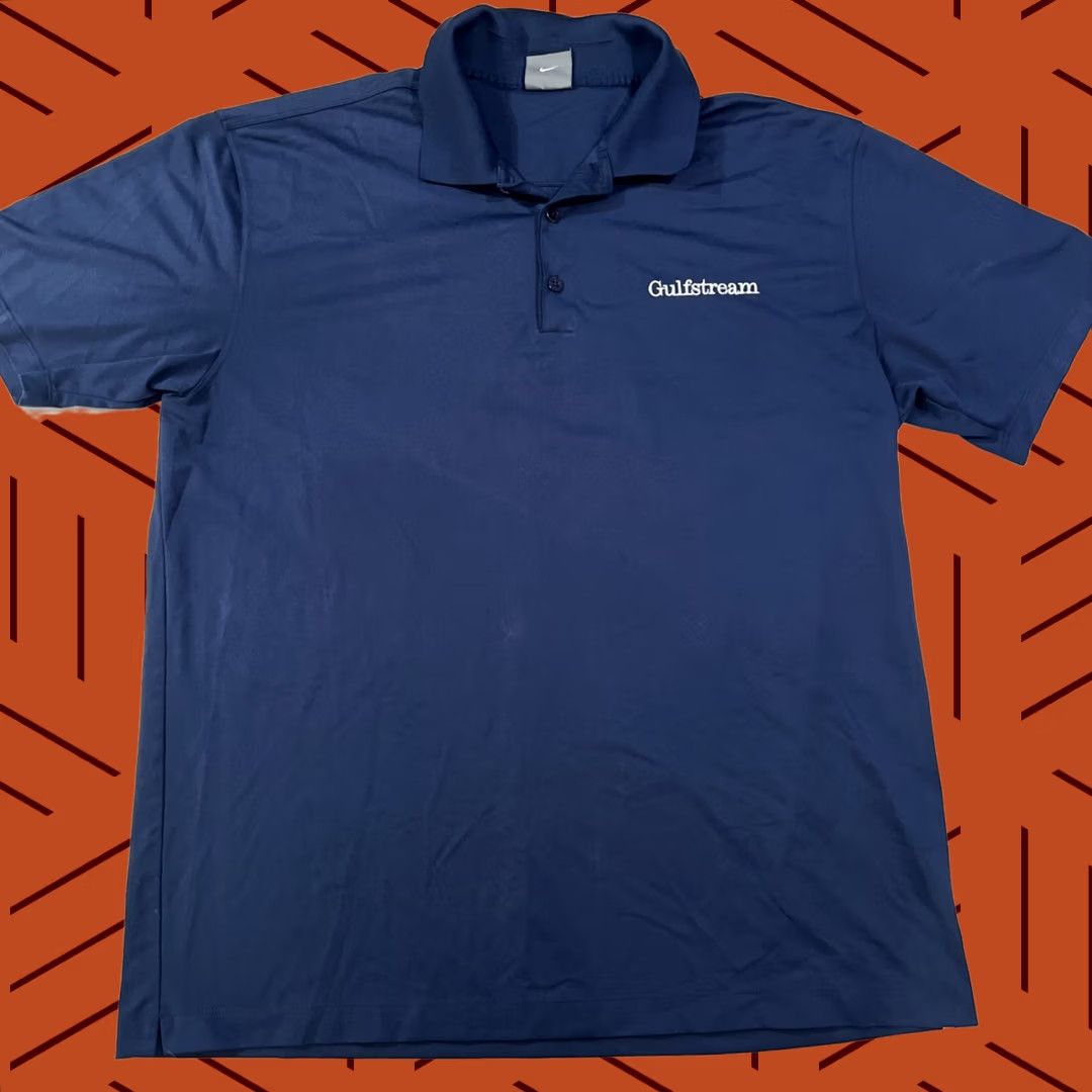 Nike Gulfstream Jets Nike Dri-Fit Polo Shirt Mens XL Dark Blue Official Vintage Nike Golf Polo Shirt Blue Size US XL / EU 56 / 4 - 1 Thumbnail