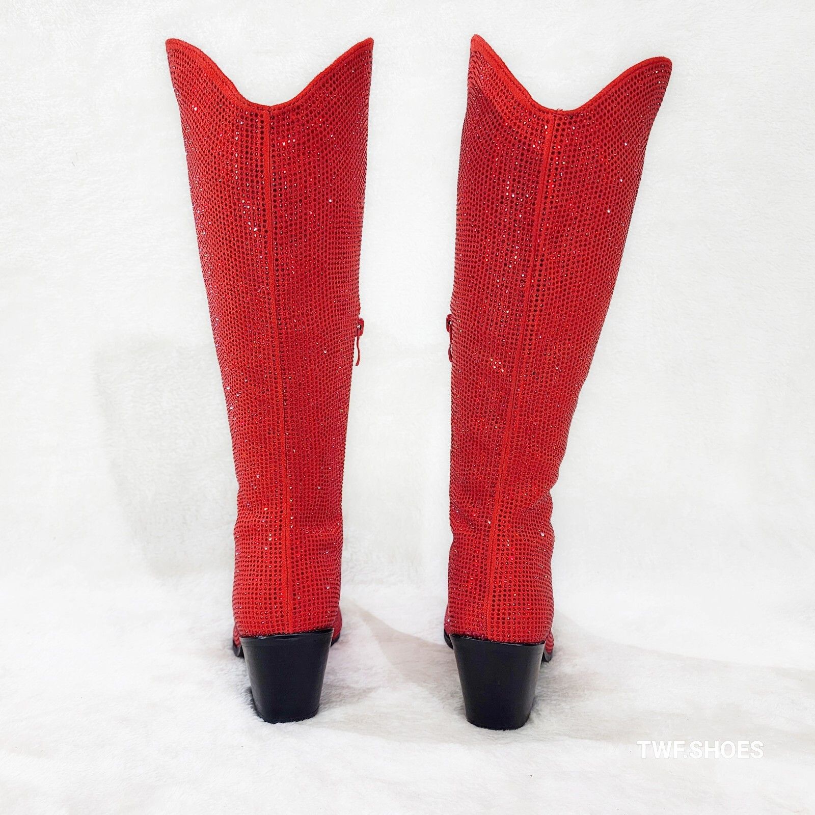 Other Nika Red Rhinestone Cowboy Knee High Western Cowgirl Boots ( Size US 6.5 / IT 36.5 - 4 Thumbnail