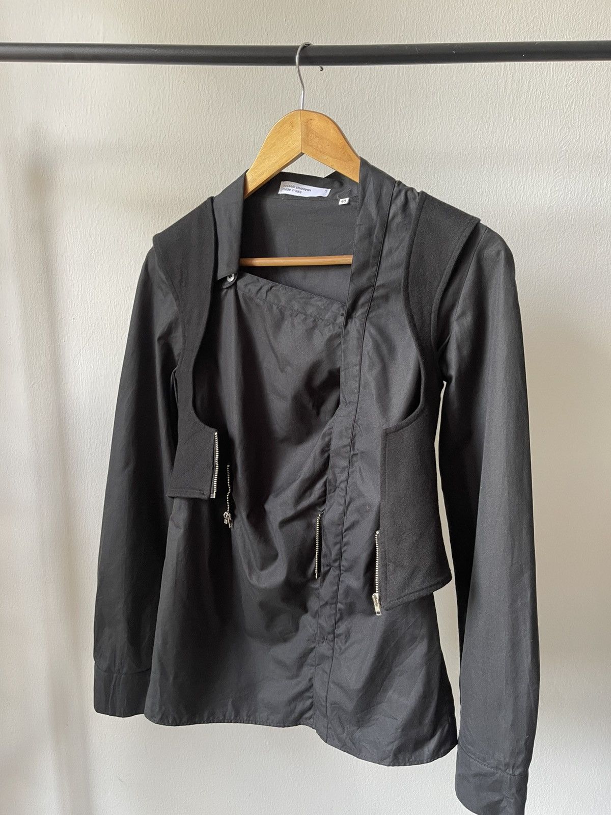 Hussein Chalayan HUSSEIN CHALAYAN 2000S BLACK ASYMMETRICAL AVANT GARDE ZIPPER Size S / US 4 / IT 40 - 3 Thumbnail