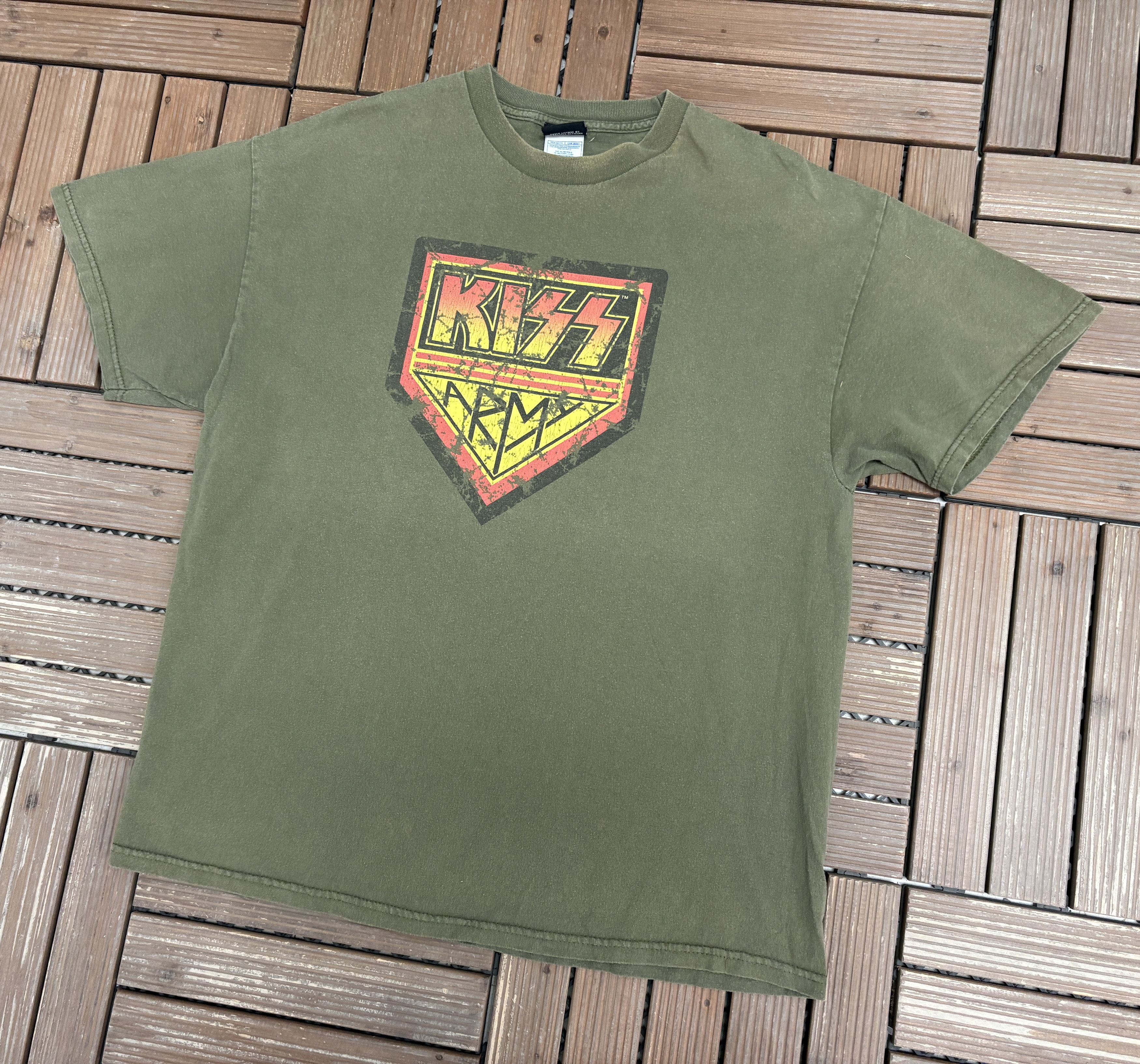 Vintage Kiss Army Vintage Y2K Green T-Shirt Tee Size US XL / EU 56 / 4 - 3 Thumbnail