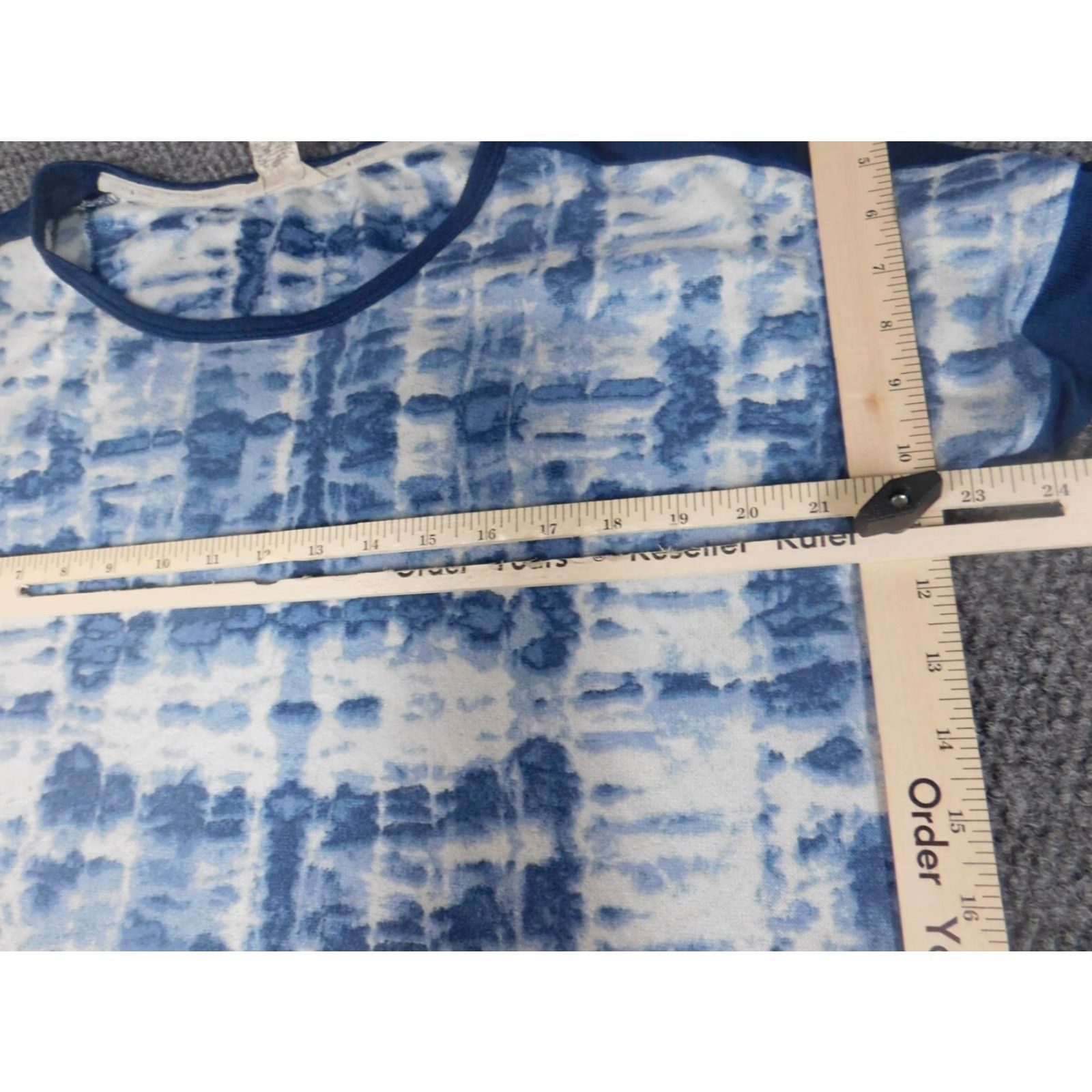 Lucky Brand Lucky Brand Blouse Shirt Womens XL Blue Geometric Short Sleeve Crew Neck Pullover Stretch Casual Regular Size XL / US 12-14 / IT 48-50 - 4 Thumbnail
