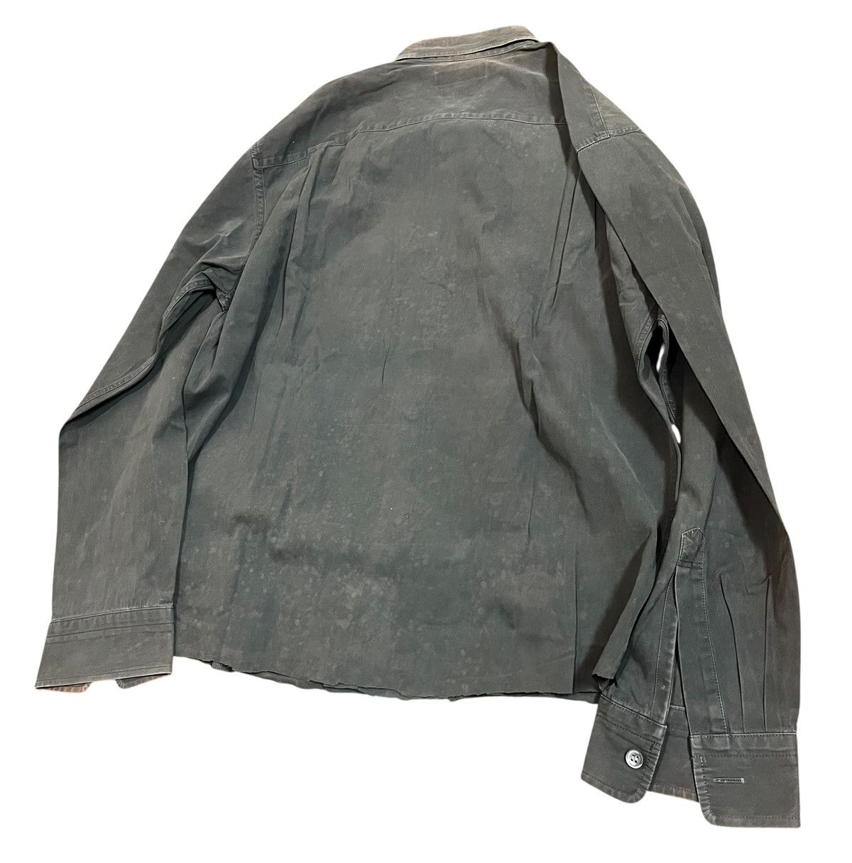 Issey Miyake Vintage issey miyake grey trashed cropped button up shirt Size US L / EU 52-54 / 3 - 6 Thumbnail