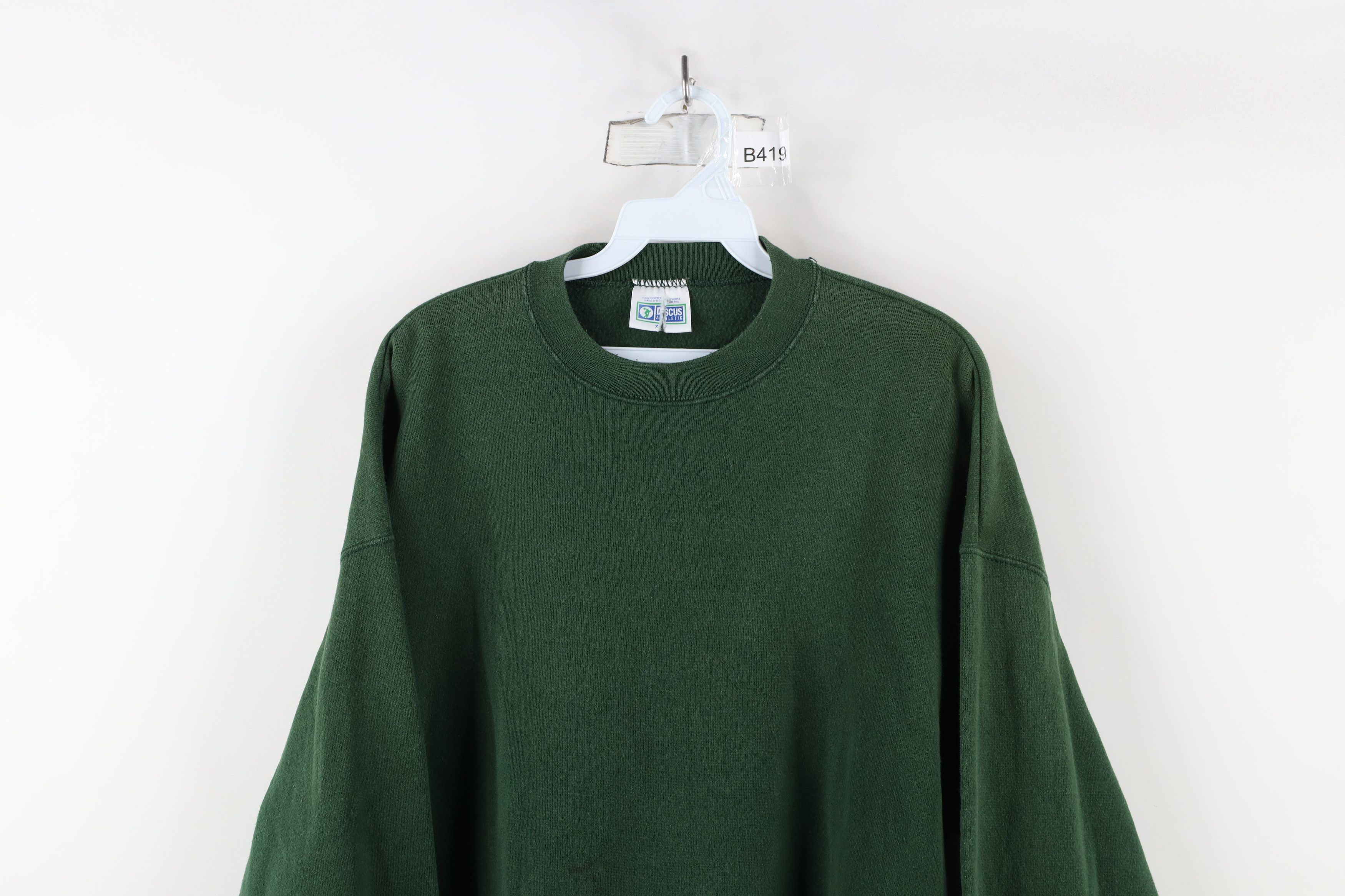 Vintage Vintage 90s Streetwear Blank Crewneck Sweatshirt Green USA Size US XL / EU 56 / 4 - 2 Thumbnail