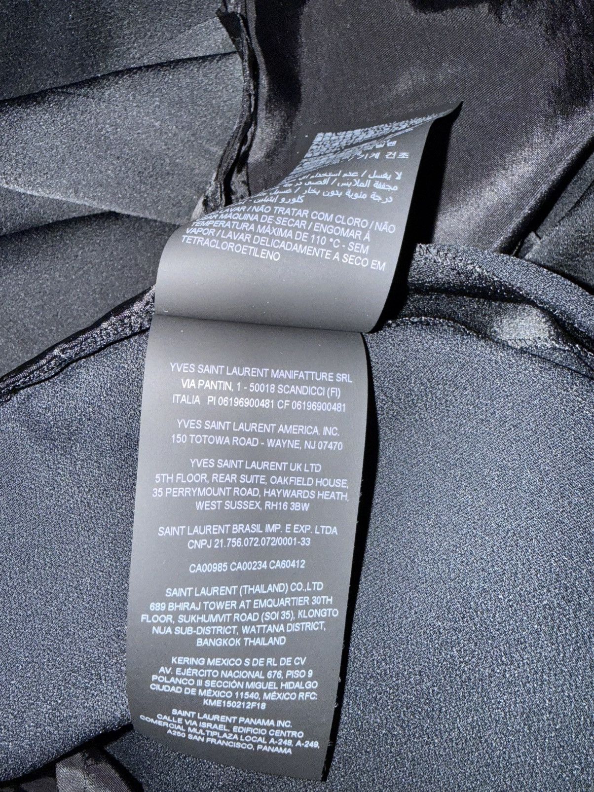 Saint Laurent viscouse satin wide leg track pants