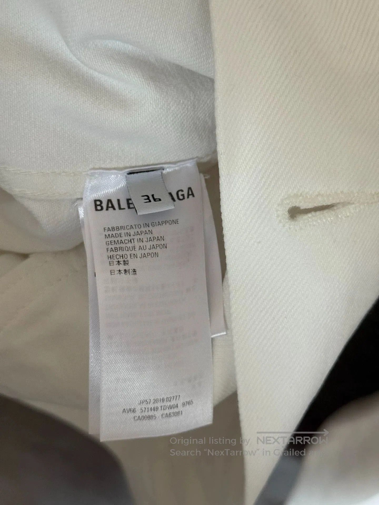 Balenciaga Balenciaga White Denim Jacket with Logo. Size US S / EU 44-46 / 1 - 4 Thumbnail