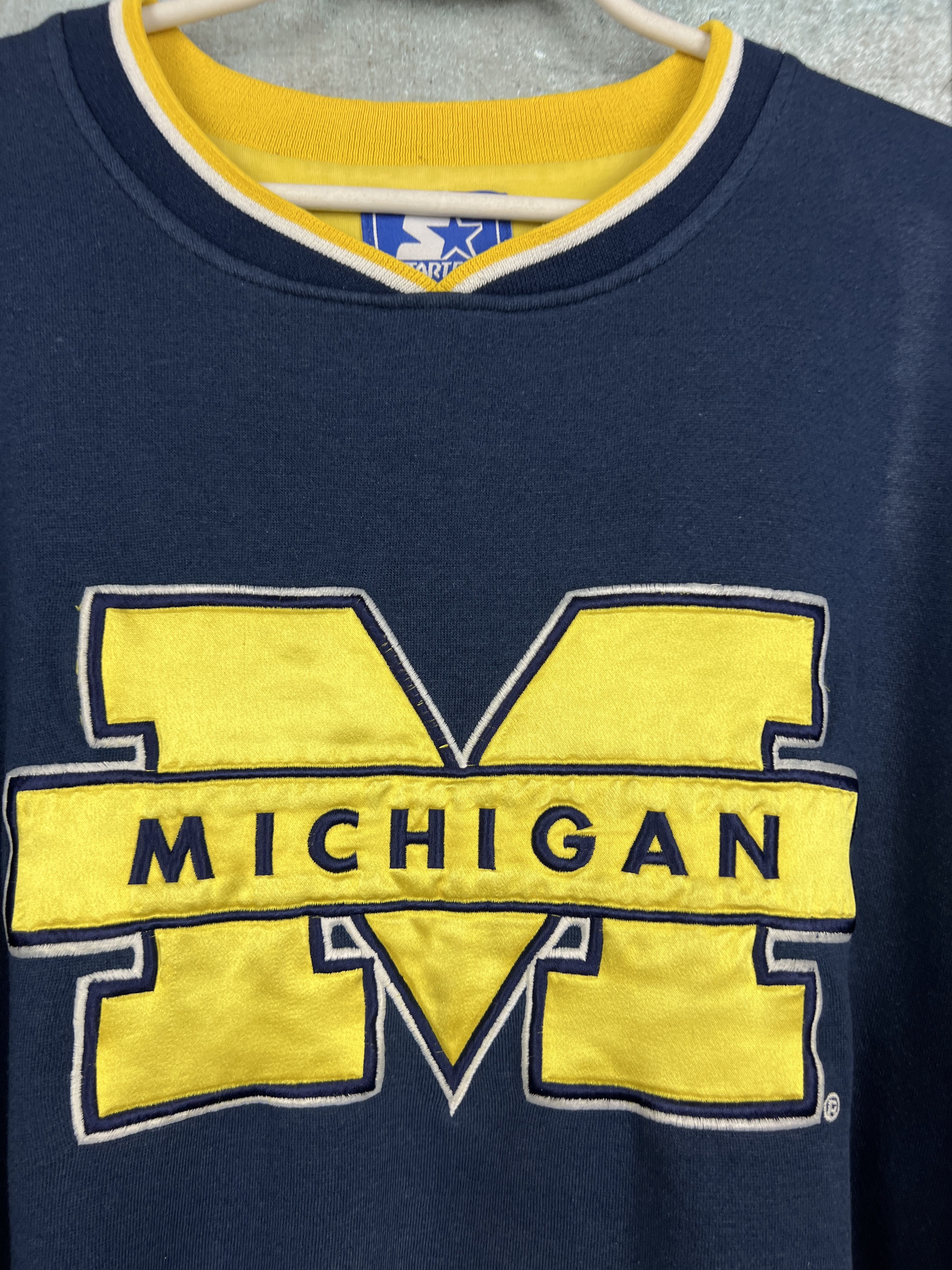 Starter Vintage Michigan Wolverines Sweatshirt Over Print Crewneck Size US XL / EU 56 / 4 - 3 Thumbnail