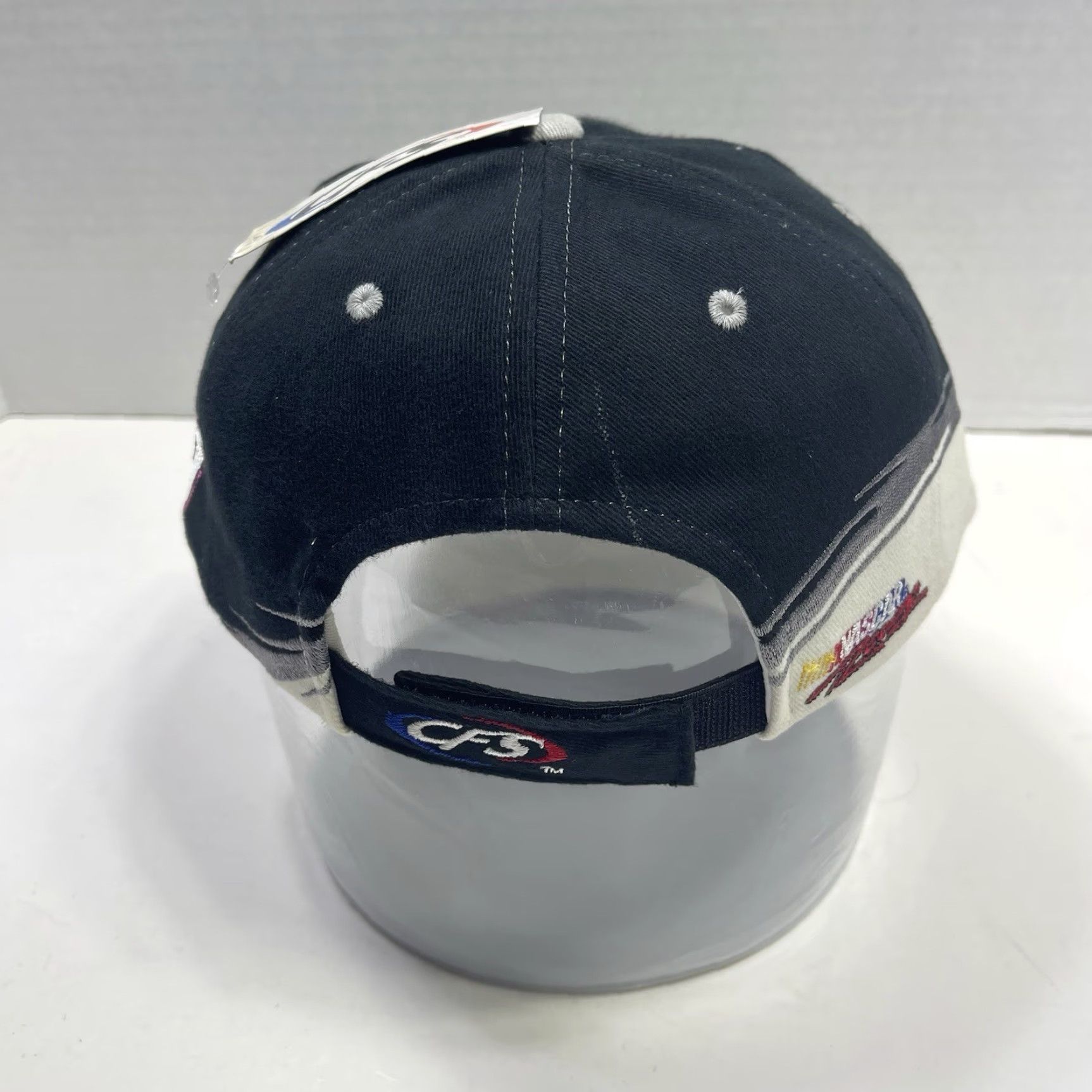 Vintage VINTAGE Checkered Flag Hat Racing Baseball Cap One Size White Jeff Burton #99 NWT Exide Batteries Roush Racing Mens Size ONE SIZE - 5 Thumbnail