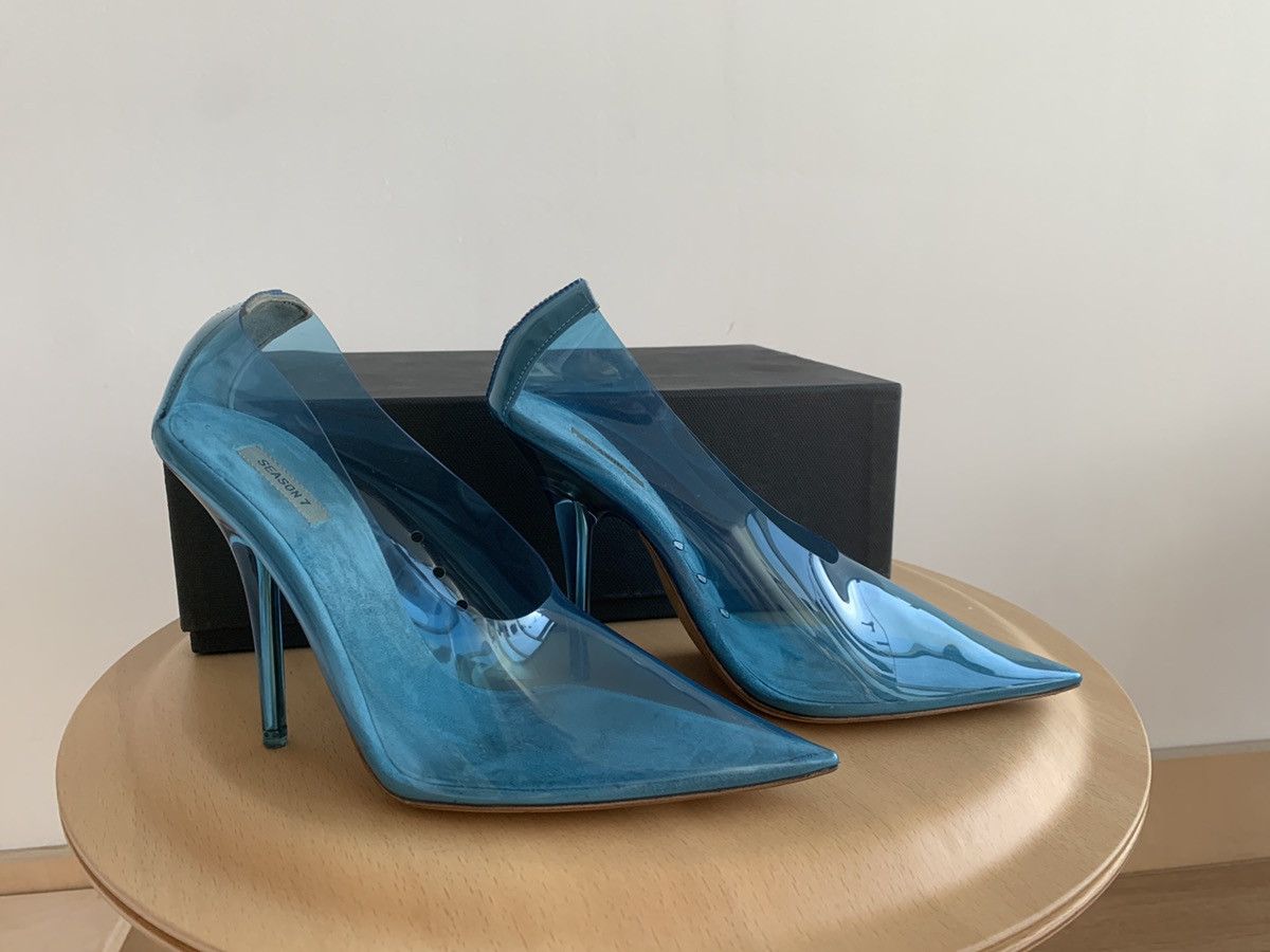 image of Yeezy Season Hospital Blue Pvc Pump Heel Shoes Size 36, Women's