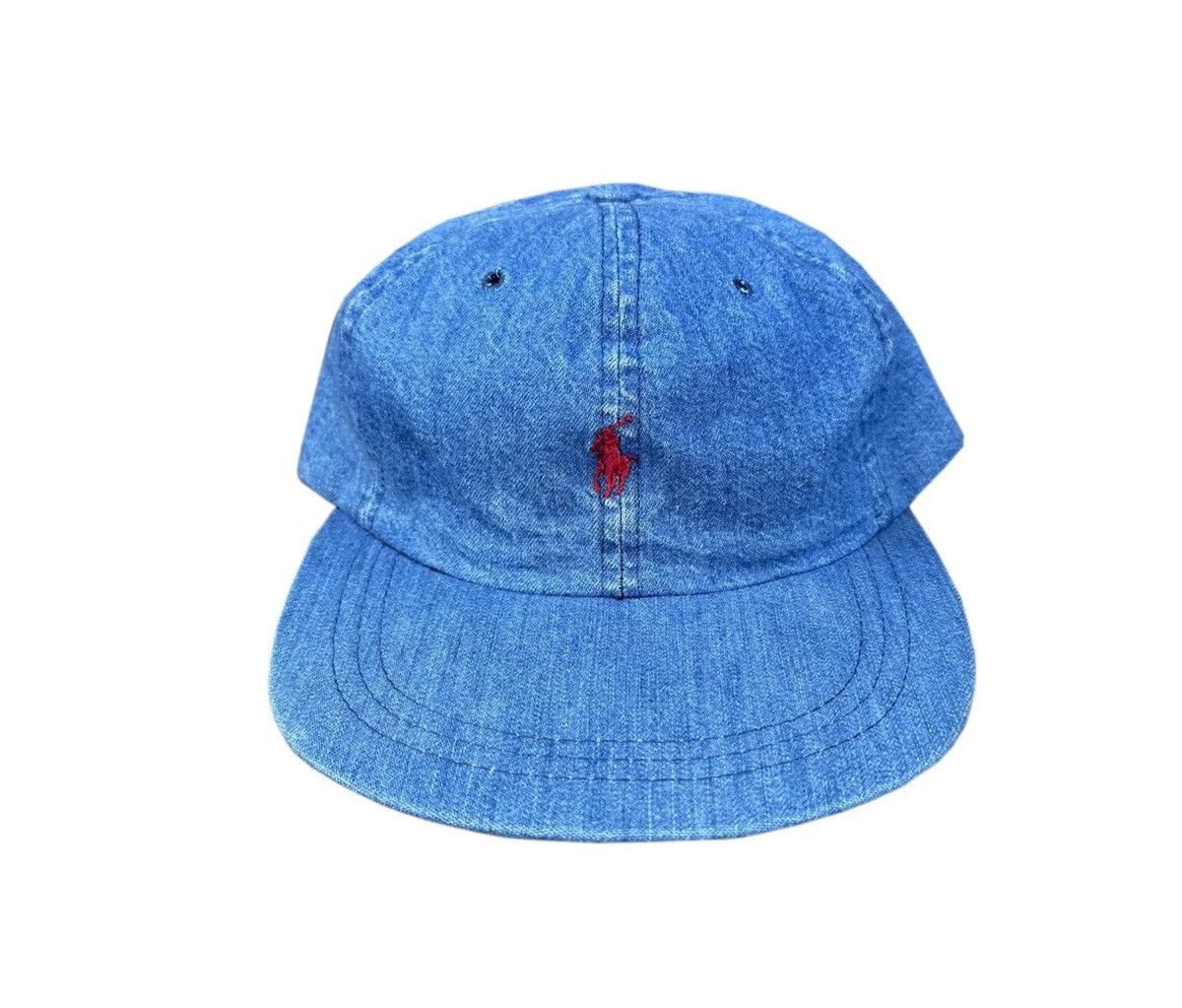 Polo Ralph Lauren Vintage Polo Ralph Lauren Pony Denim / Red Fitted Hat Size M Size ONE SIZE - 1 Thumbnail
