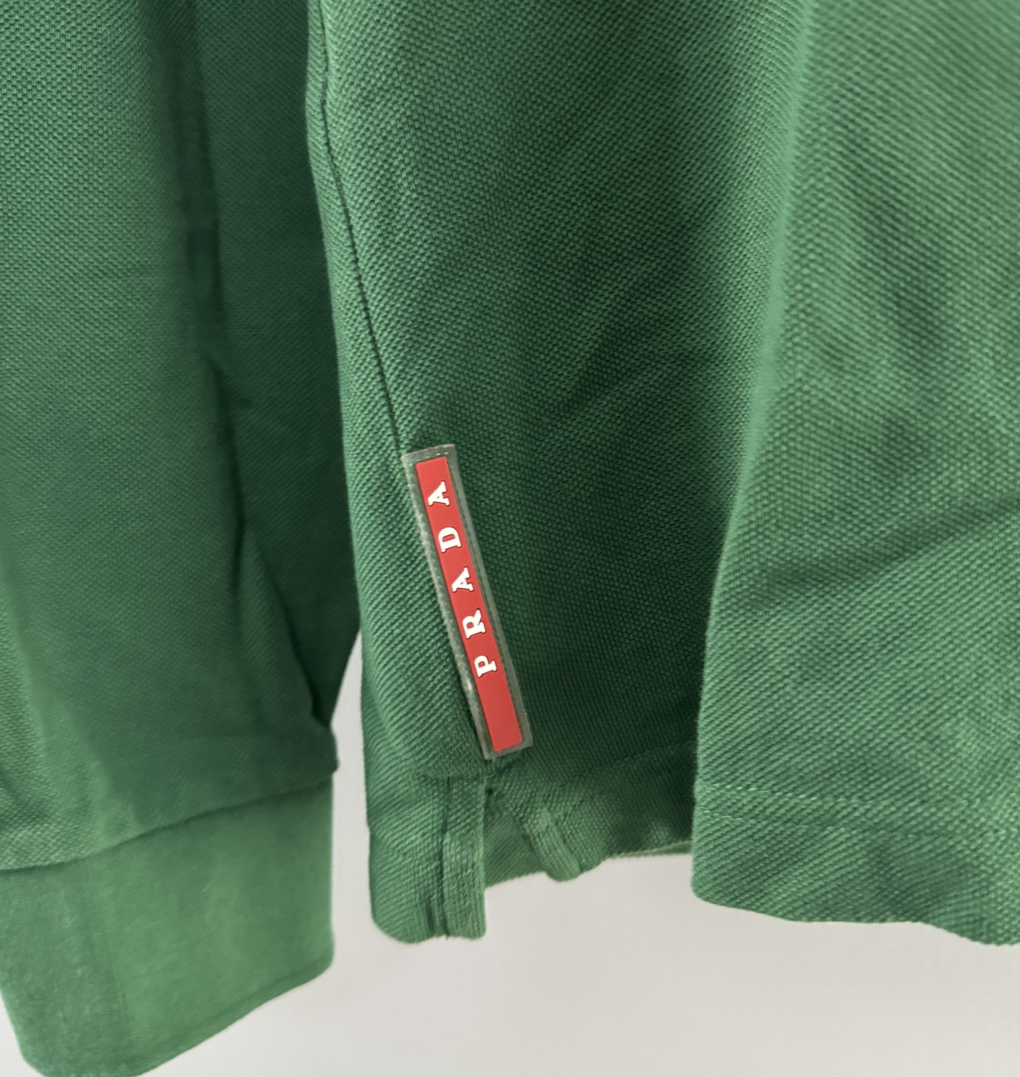 Prada Prada Milano Polo Shirt Long Sleeve Small Logo Green Size L Size US L / EU 52-54 / 3 - 5 Thumbnail