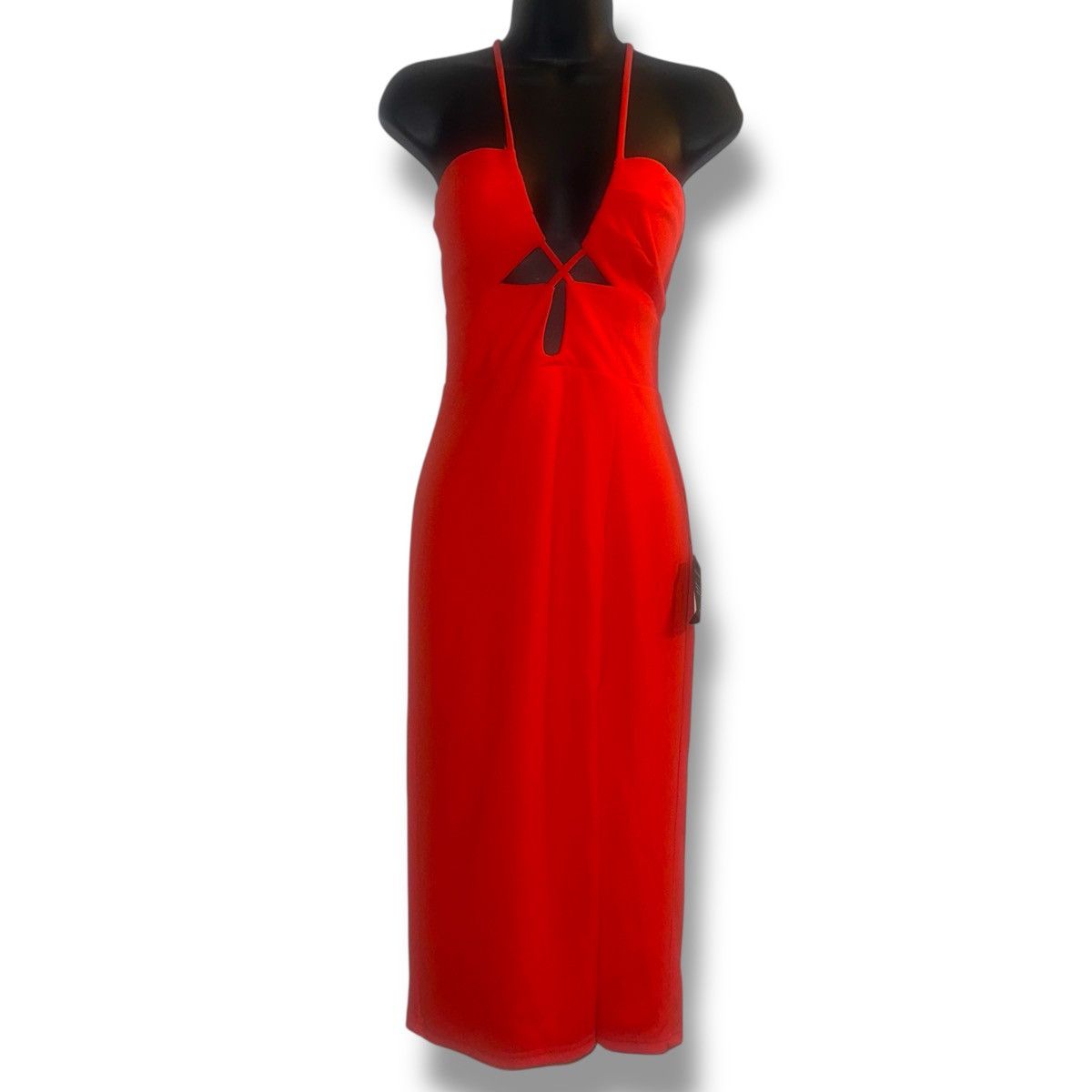 Lulus Lulus Sultry Muse Red Cutout Sleeveless Bodycon Midi Dress Size S / US 4 / IT 40 - 5 Thumbnail