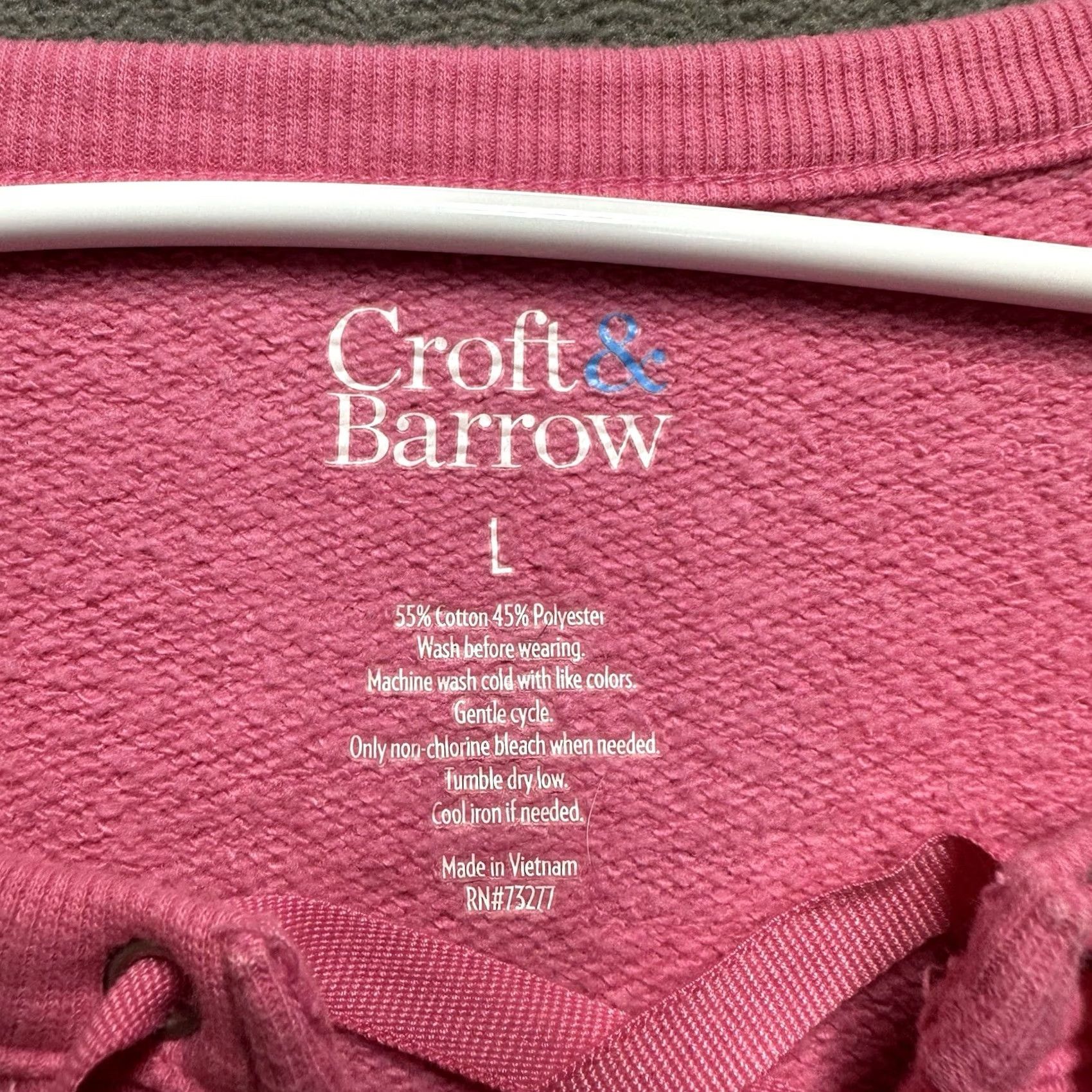 Croft & Barrow Croft & Barrow Sweater Womens Large Pink Round Neck Lace Up Stretch Size L / US 10 / IT 46 - 7 Thumbnail
