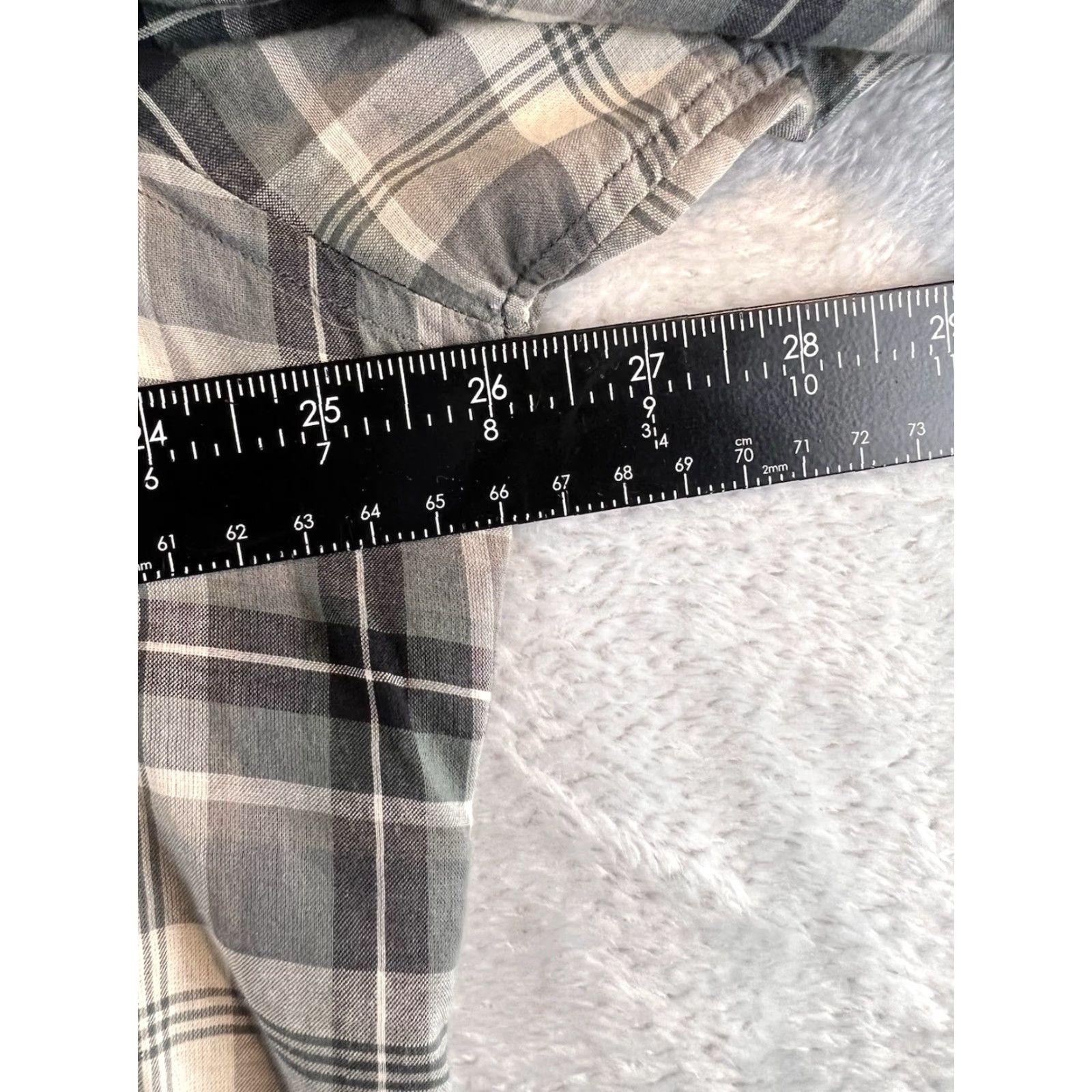 John Varvatos John Varvatos Plaid Shirt Mens 2XL Gray Black Button Front LS Casual Luxe Size US XXL / EU 58 / 5 - 4 Thumbnail
