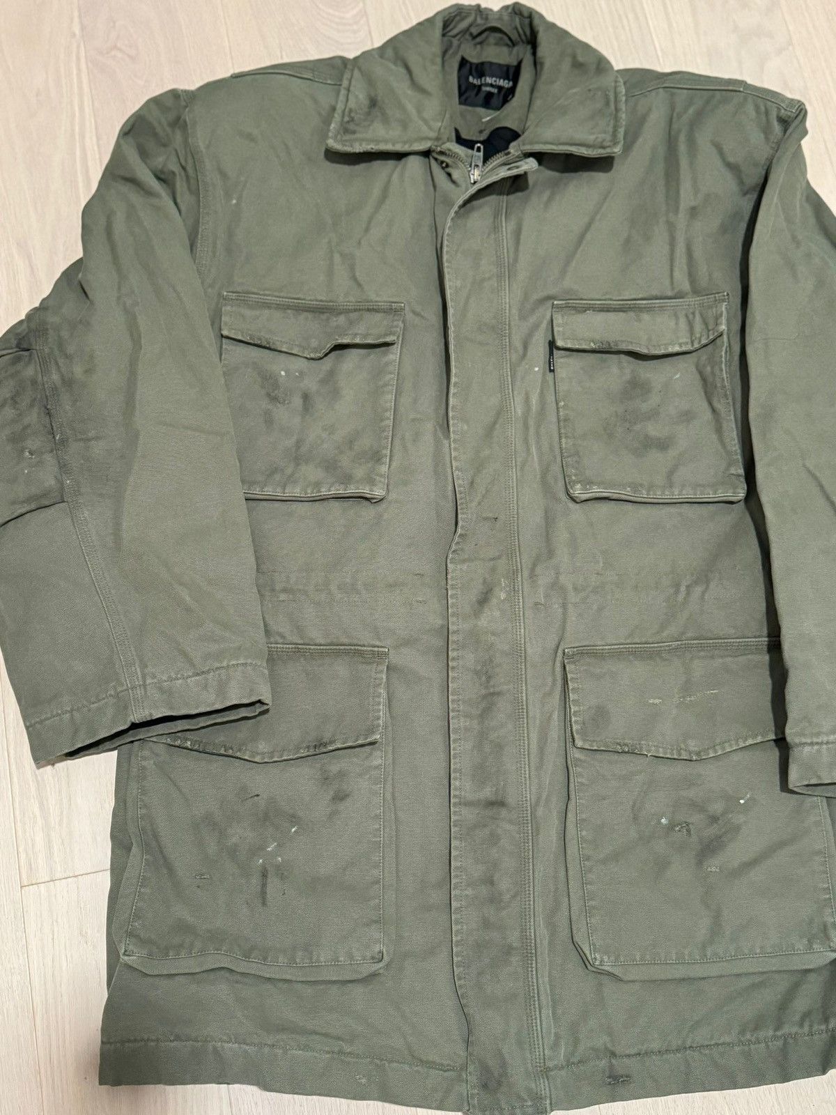 Balenciaga 💥$6.5K VALUE💥 Distressed Cotton-Canvas Coat Size US XL / EU 56 / 4 - 8 Thumbnail