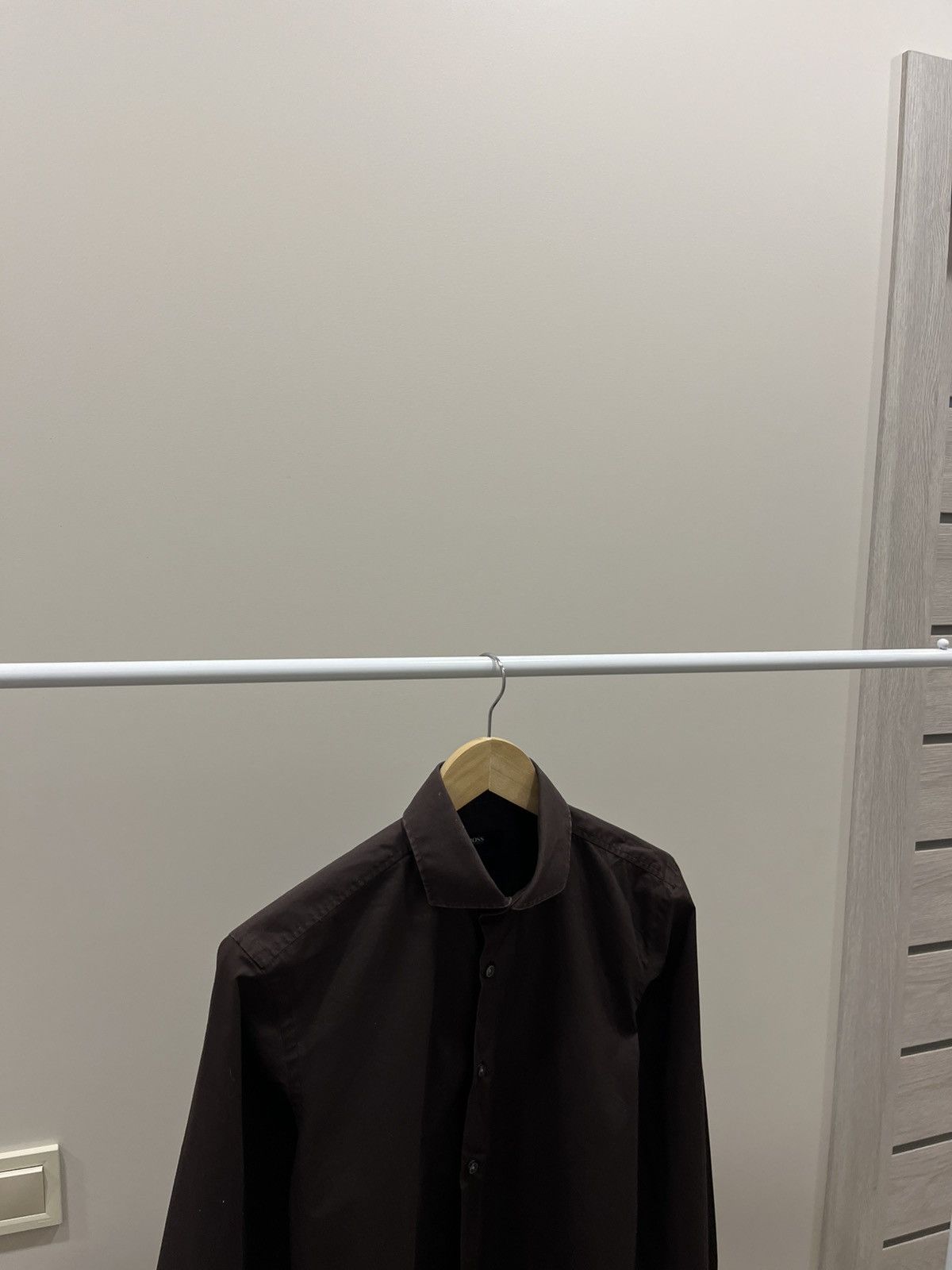Japanese Brand Hugo Boss Shirt M Brown Button-Up Cotton Twill Casual Size US M / EU 48-50 / 2 - 2 Thumbnail