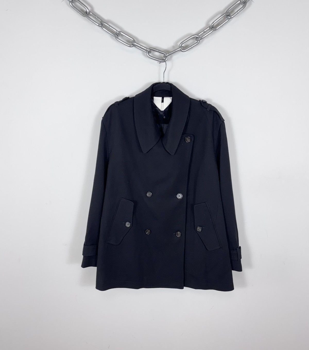 Arket Arket Women’s Black Wool Twill Double Breasted Peacoat Coat Size M / US 6-8 / IT 42-44 - 1 Thumbnail