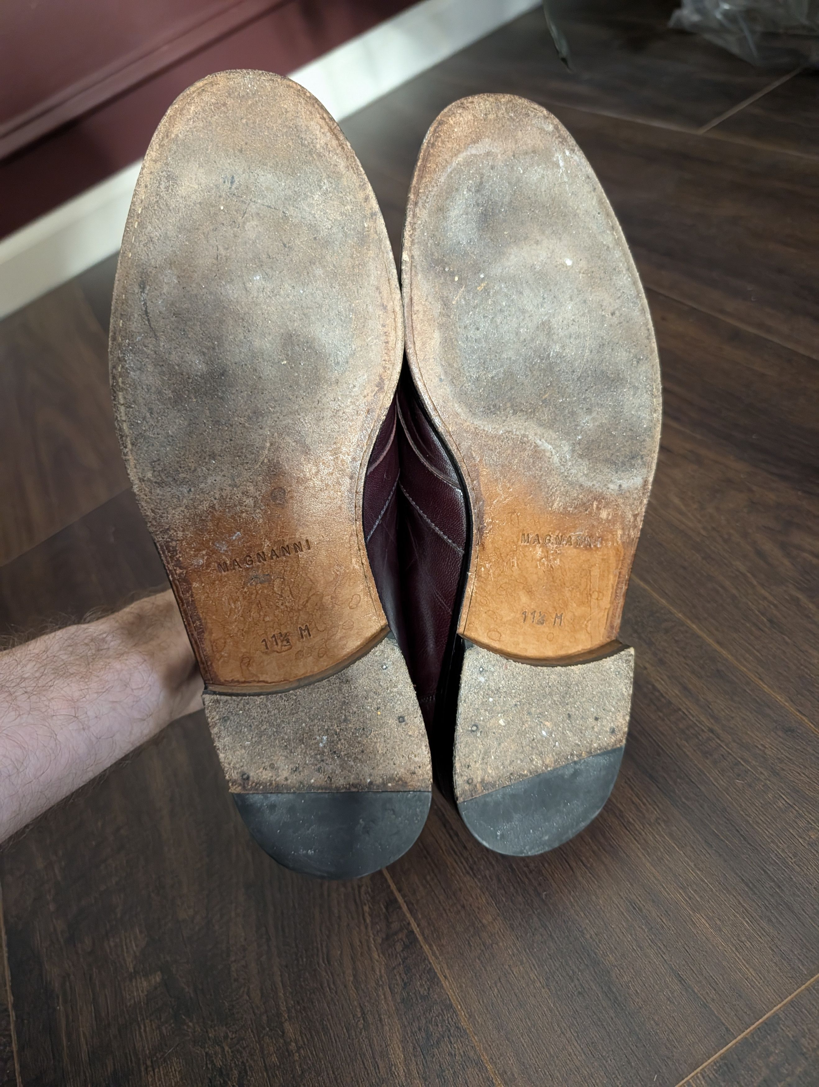 Magnanni Burgundy/Wine Leather Tassel Kiltie Loafers 11.5 Size US 11.5 / EU 44-45 - 8 Thumbnail