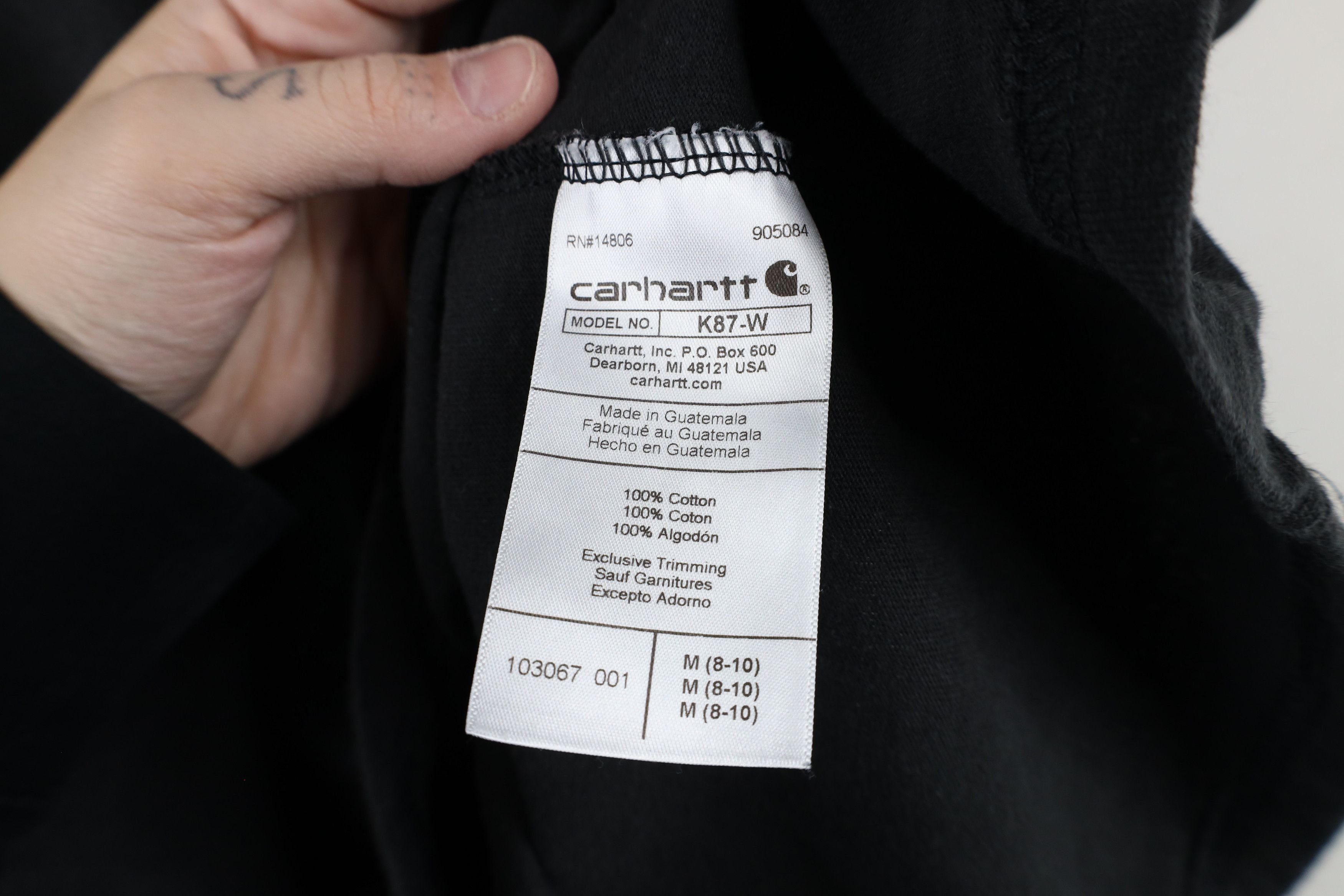 Carhartt × Vintage Vintage Carhartt Faded Spell Out Pocket T-Shirt Black Cotton Size M / US 6-8 / IT 42-44 - 9 Thumbnail