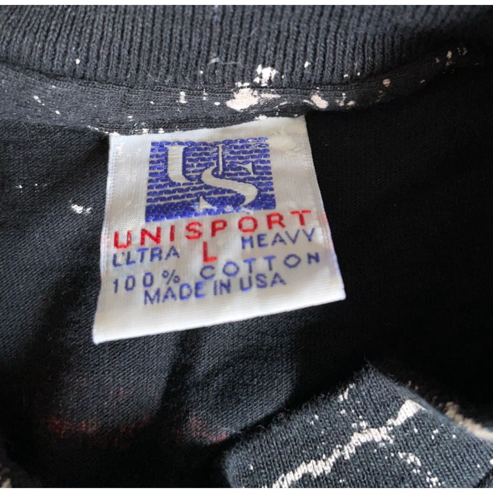 Vintage VINTAGE Unisport T-Shirt Wolf Motorcycle American Flag 90s 1994 Crew Neck Short Sleeve Black Men M Size US M / EU 48-50 / 2 - 3 Thumbnail