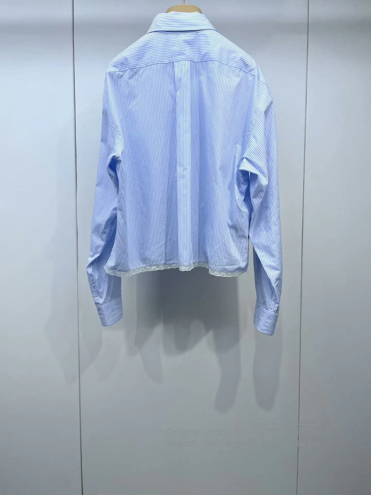 Miu Miu Miu Miu Lace Panel Vertical Stripe Shirt. Size S / US 4 / IT 40 - 2 Thumbnail