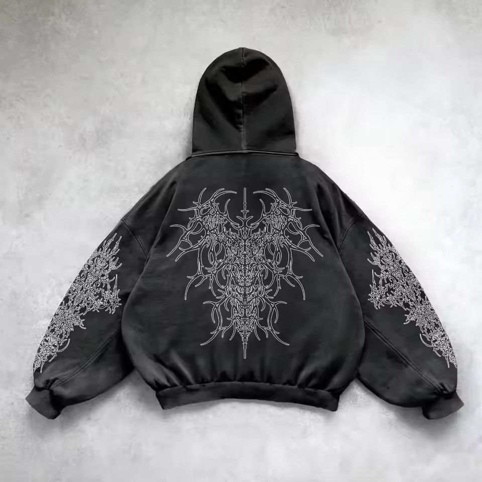 Japanese Brand Custom Star Patchwork Oversized Pullover Hoodies Size US XXL / EU 58 / 5 - 1 Thumbnail