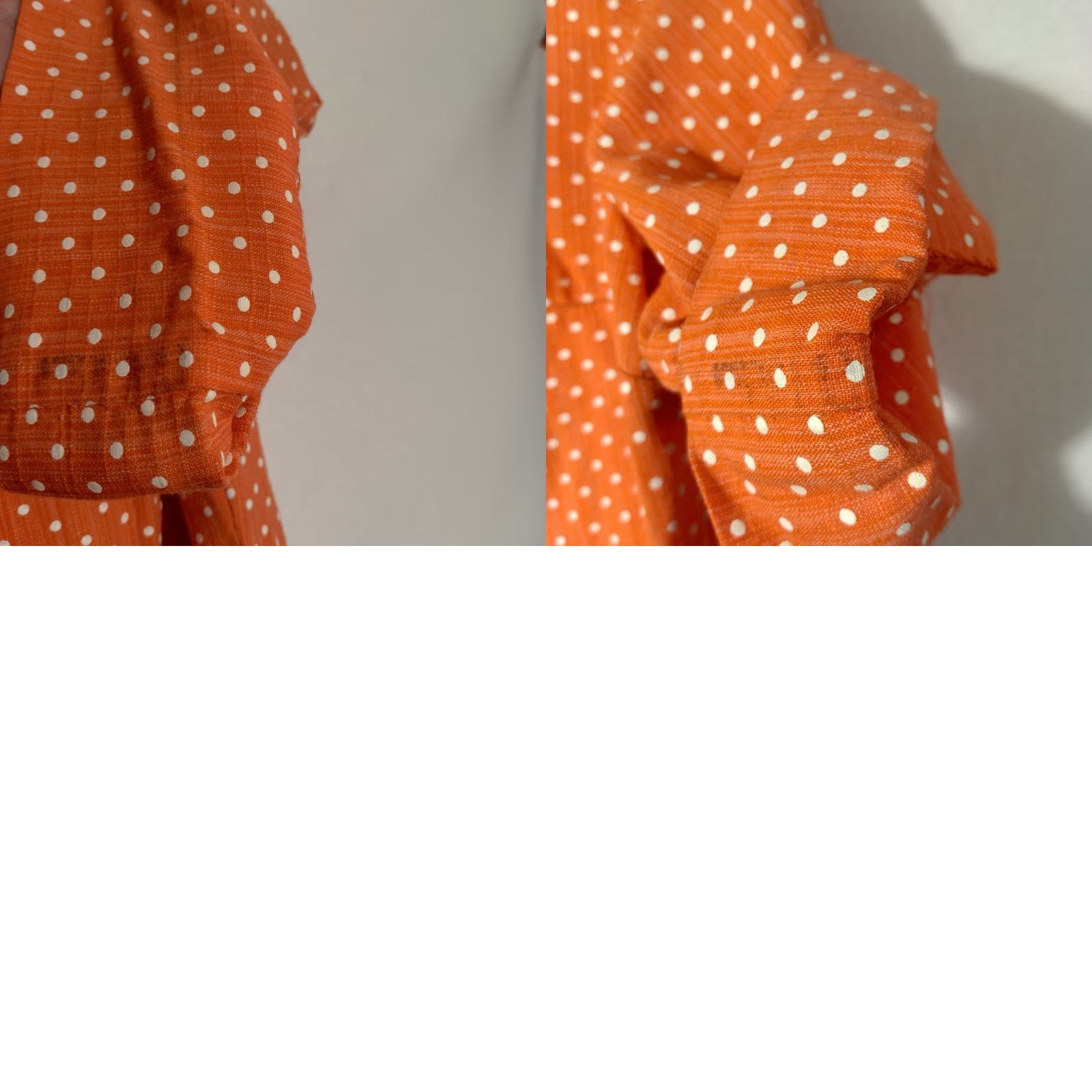 Vintage VINTAGE House Dress Shirt Womens Midi Orange Polka Dot Short Sleeve Collared Button 1960s Mod Crew Neck? Size 28" / US 6 / IT 42 - 9 Thumbnail