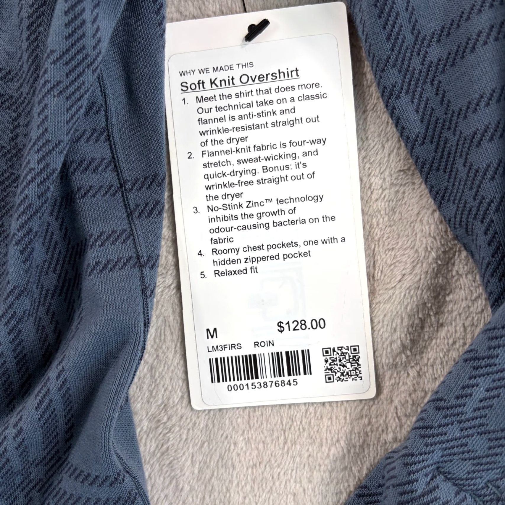 Lululemon LULULEMON Soft Flannel Knit Overshirt Grey Plaid Button-Up Shirt Mens M XS? Size US M / EU 48-50 / 2 - 4 Thumbnail