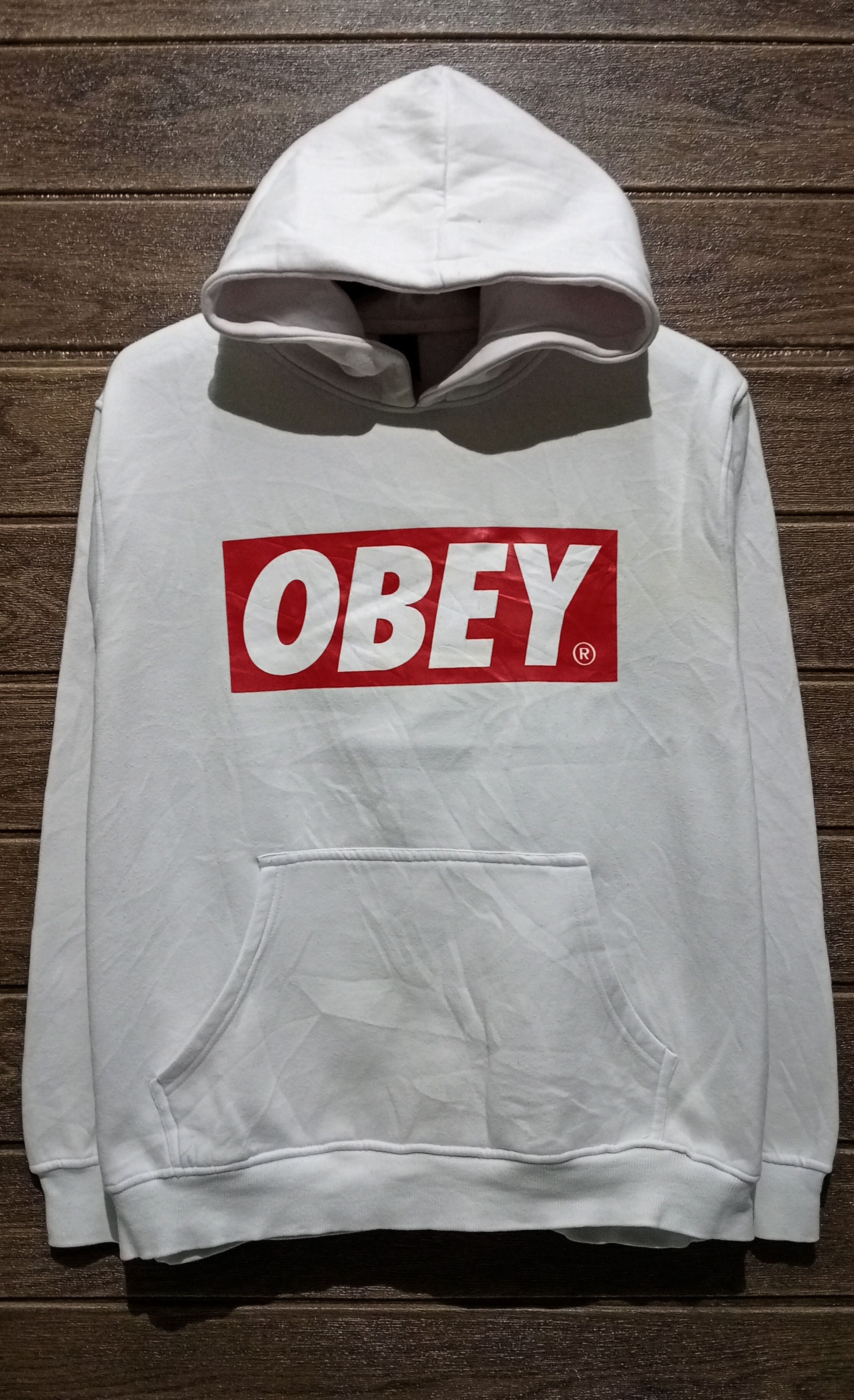 Vintage Obey Box Logo Pullover Hoodie Tops