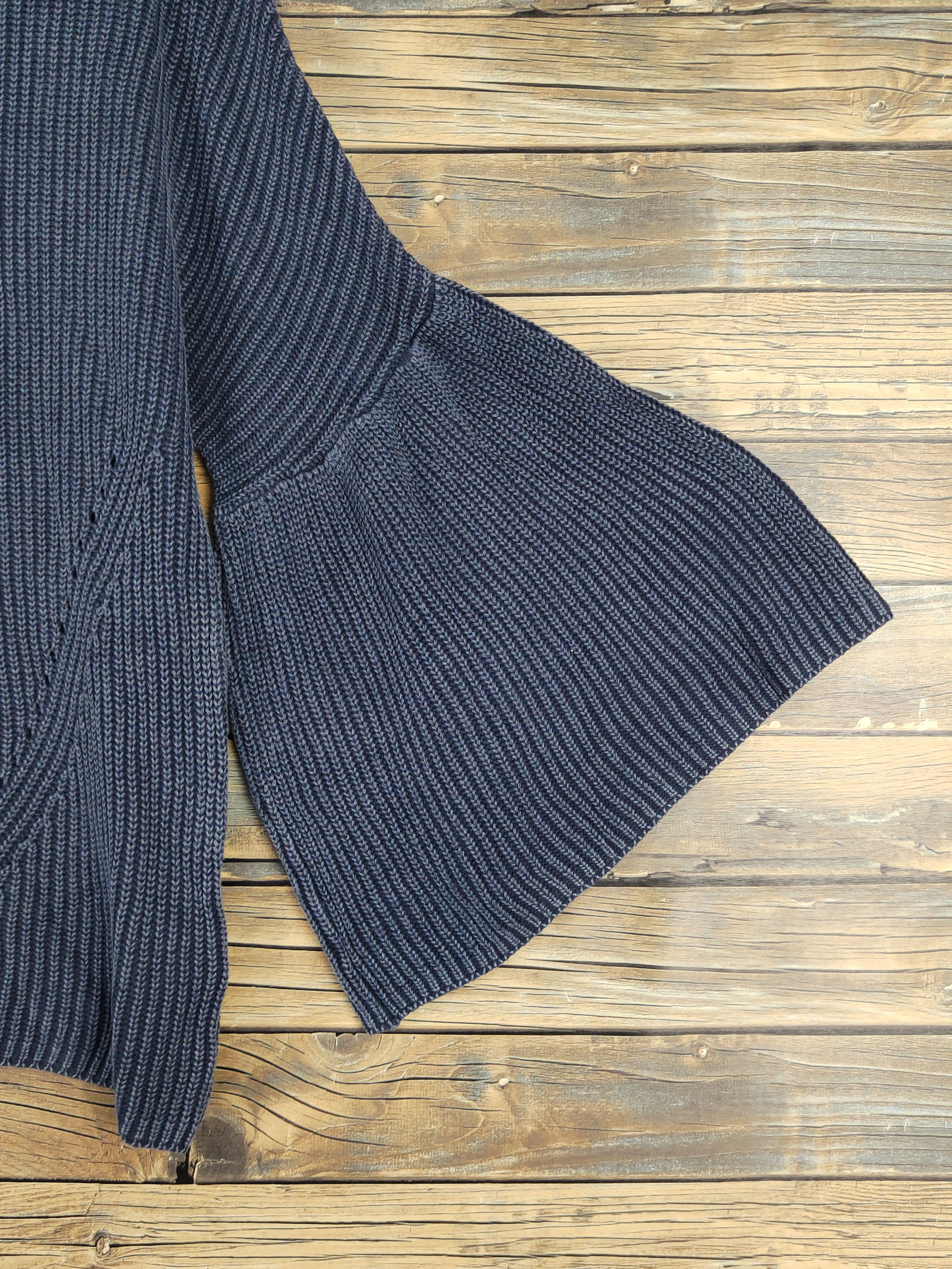 Homespun Knitwear × Japanese Brand × Vintage Outfit and Ideas Navy Faded Knitwear Blouses #W1559 Size M / US 6-8 / IT 42-44 - 6 Thumbnail