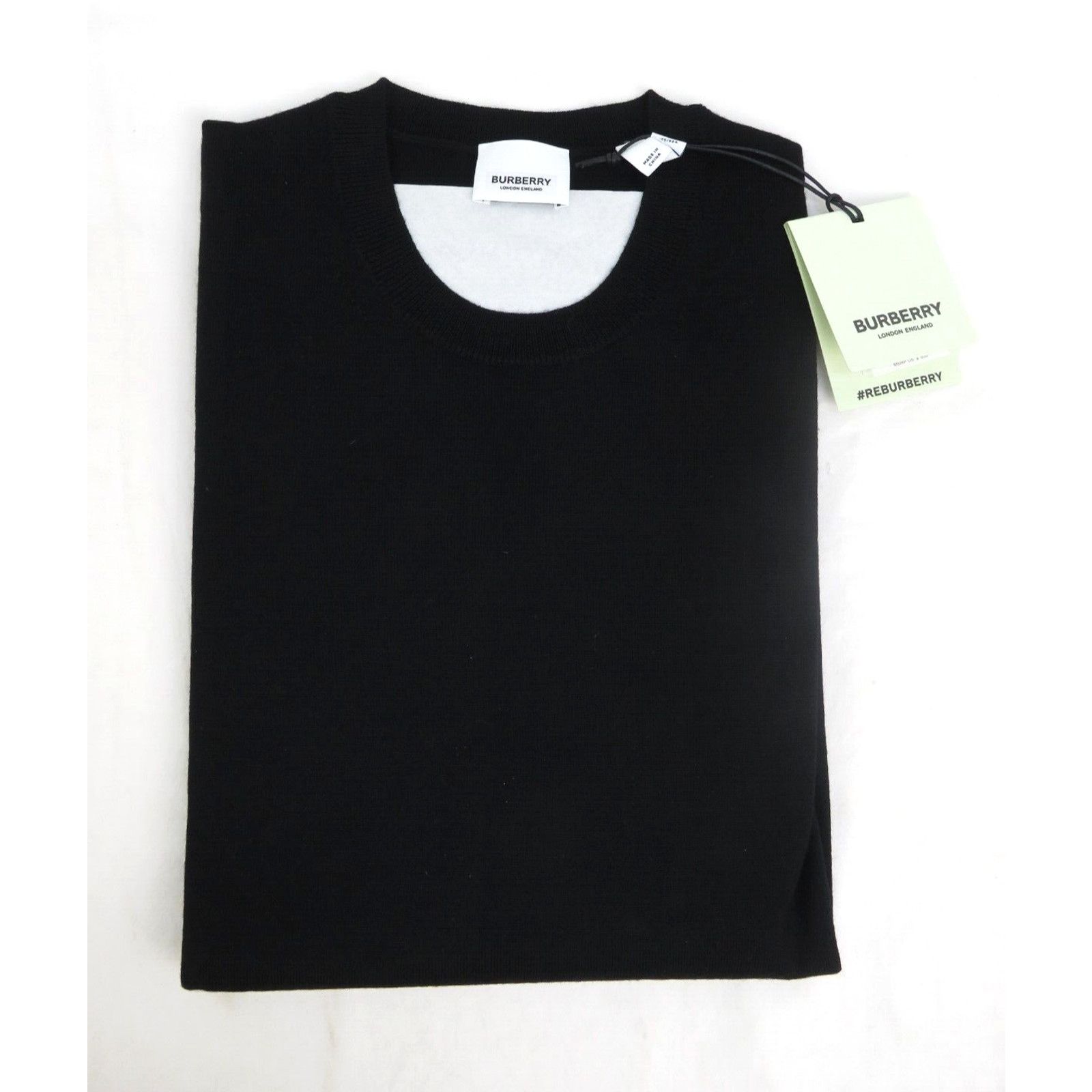 Burberry BEMPTON BLACK WOOL ELBOW CHECK PATCHES PULLOVER SWEATER M Size M / US 6-8 / IT 42-44 - 4 Thumbnail