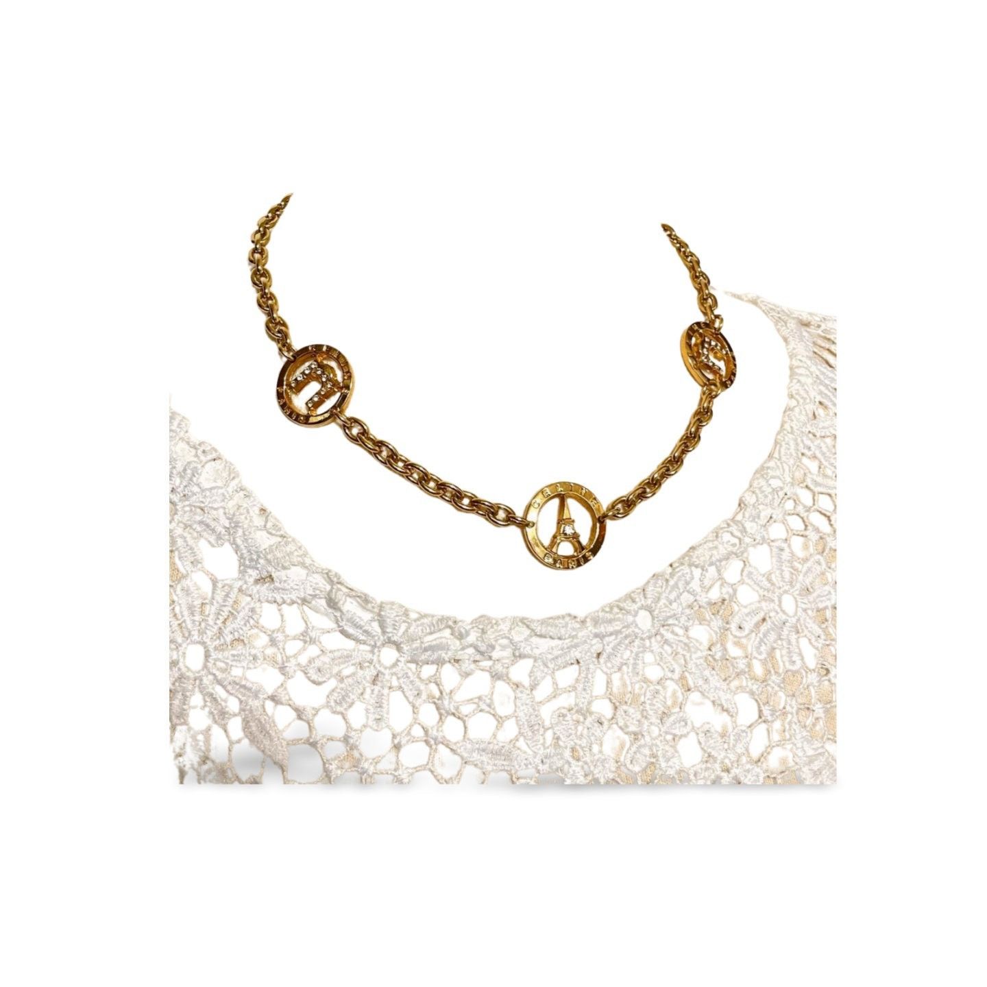 Celine Vintage CELINE golden Eiffel tower, Triomphe charm necklace Size ONE SIZE - 2 Thumbnail